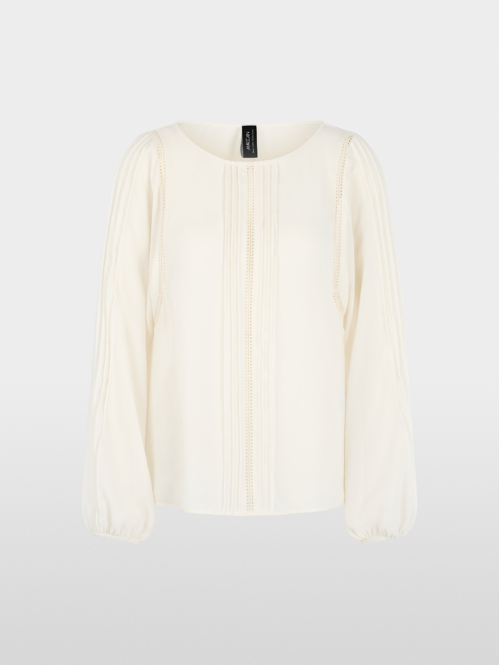 Blouse with lace and pintucks