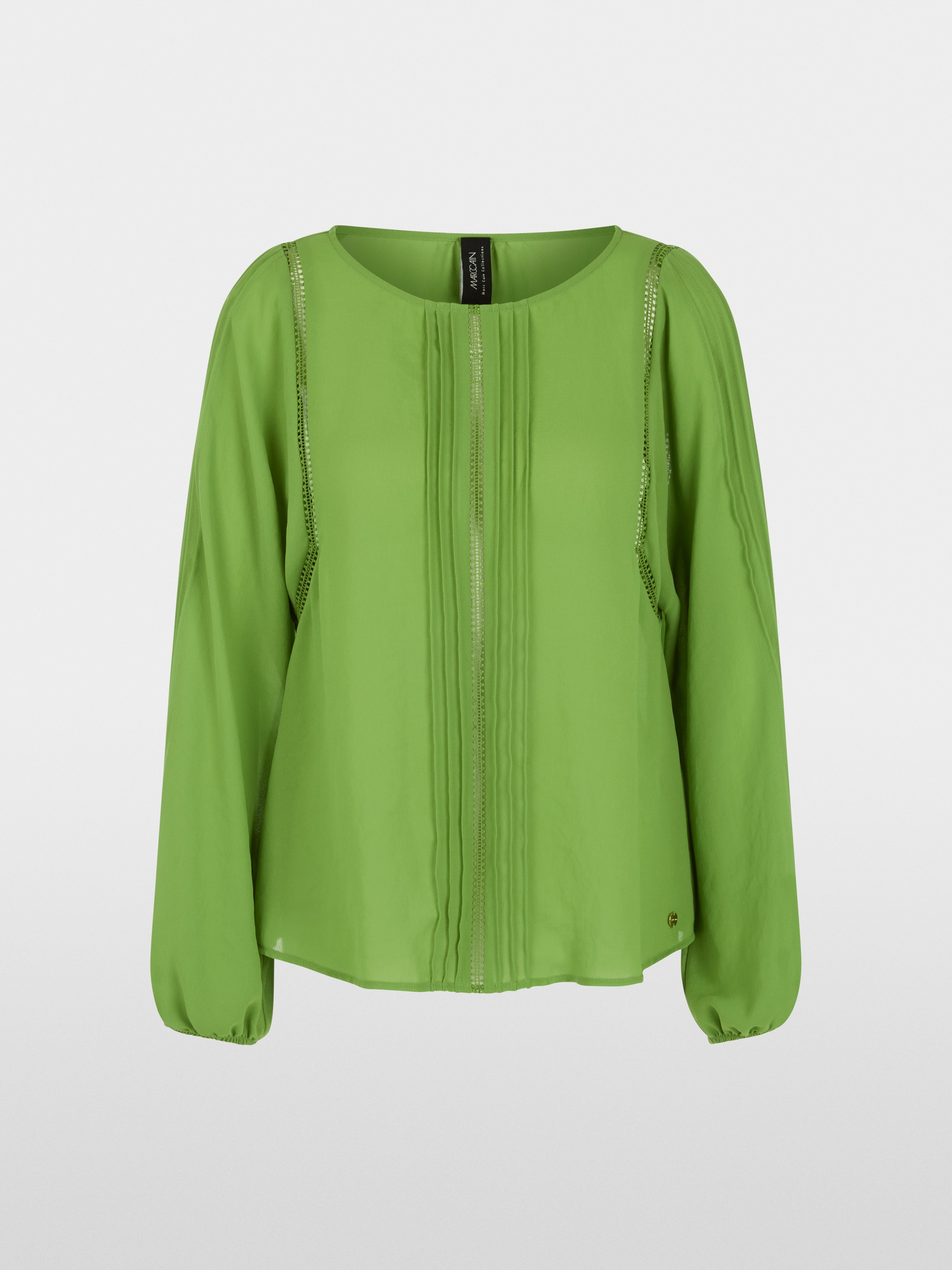 Blouse with lace and pintucks