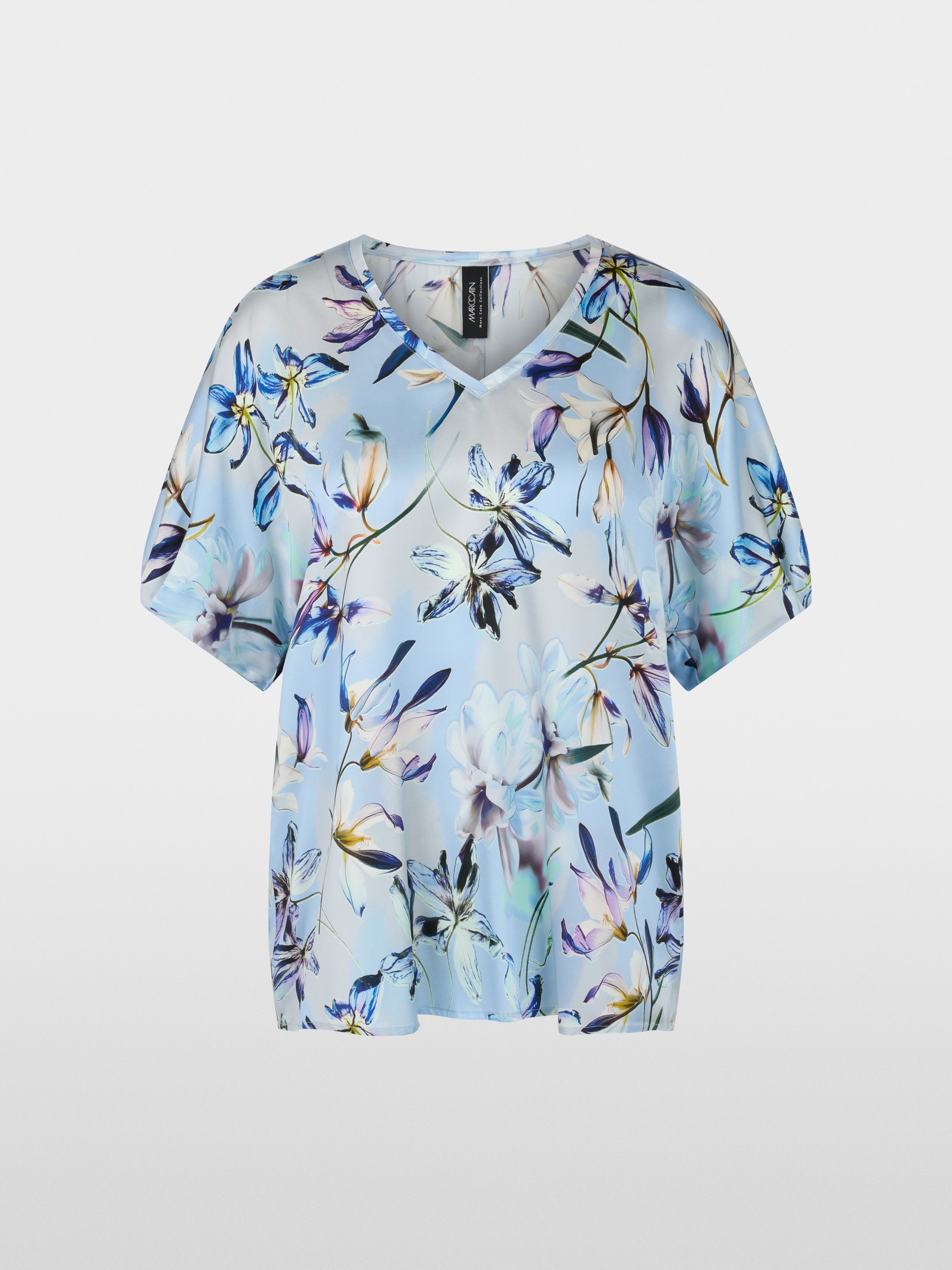 Silk blouse shirt with lily print