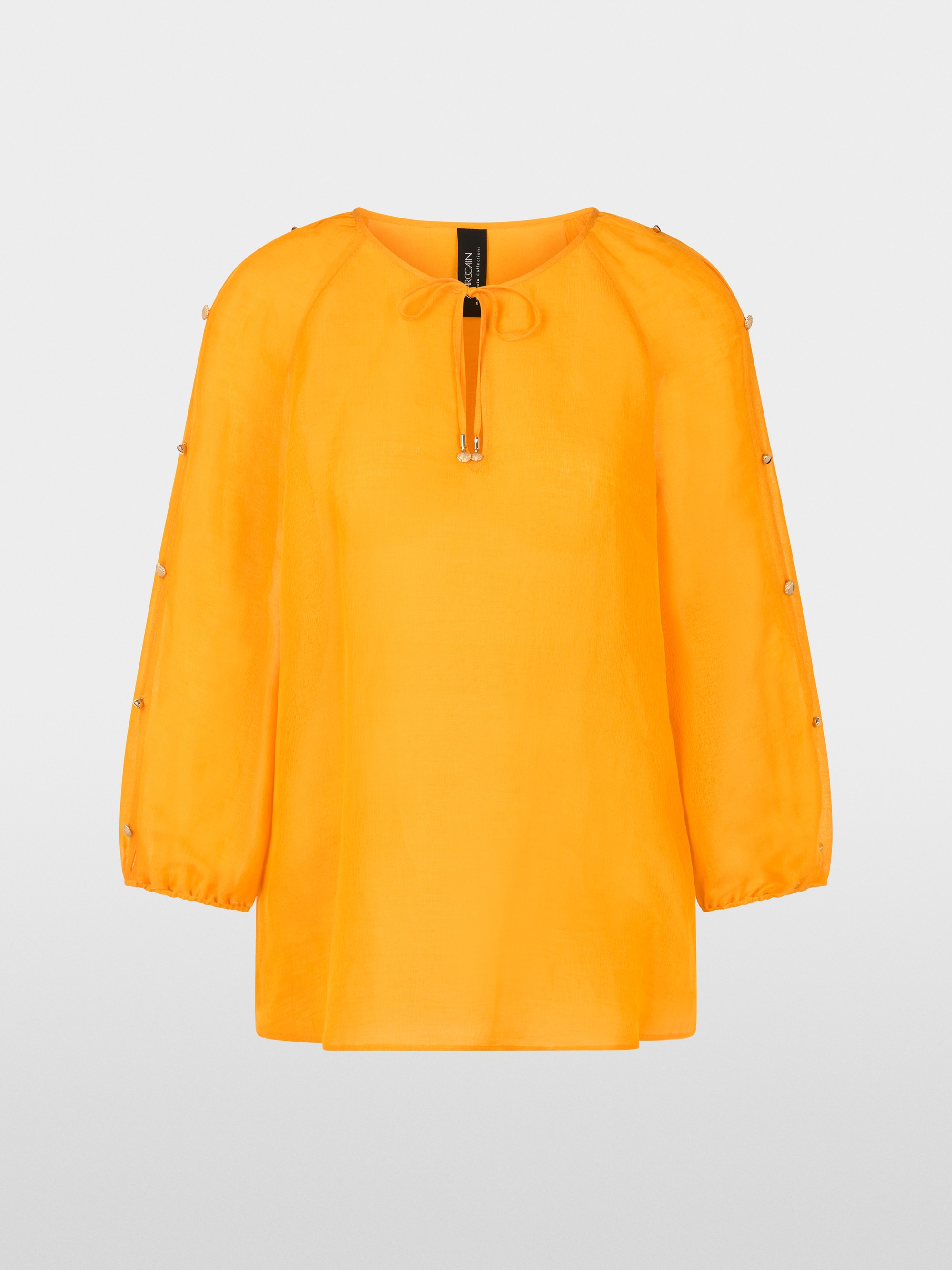 Blouse in linen-silk blend