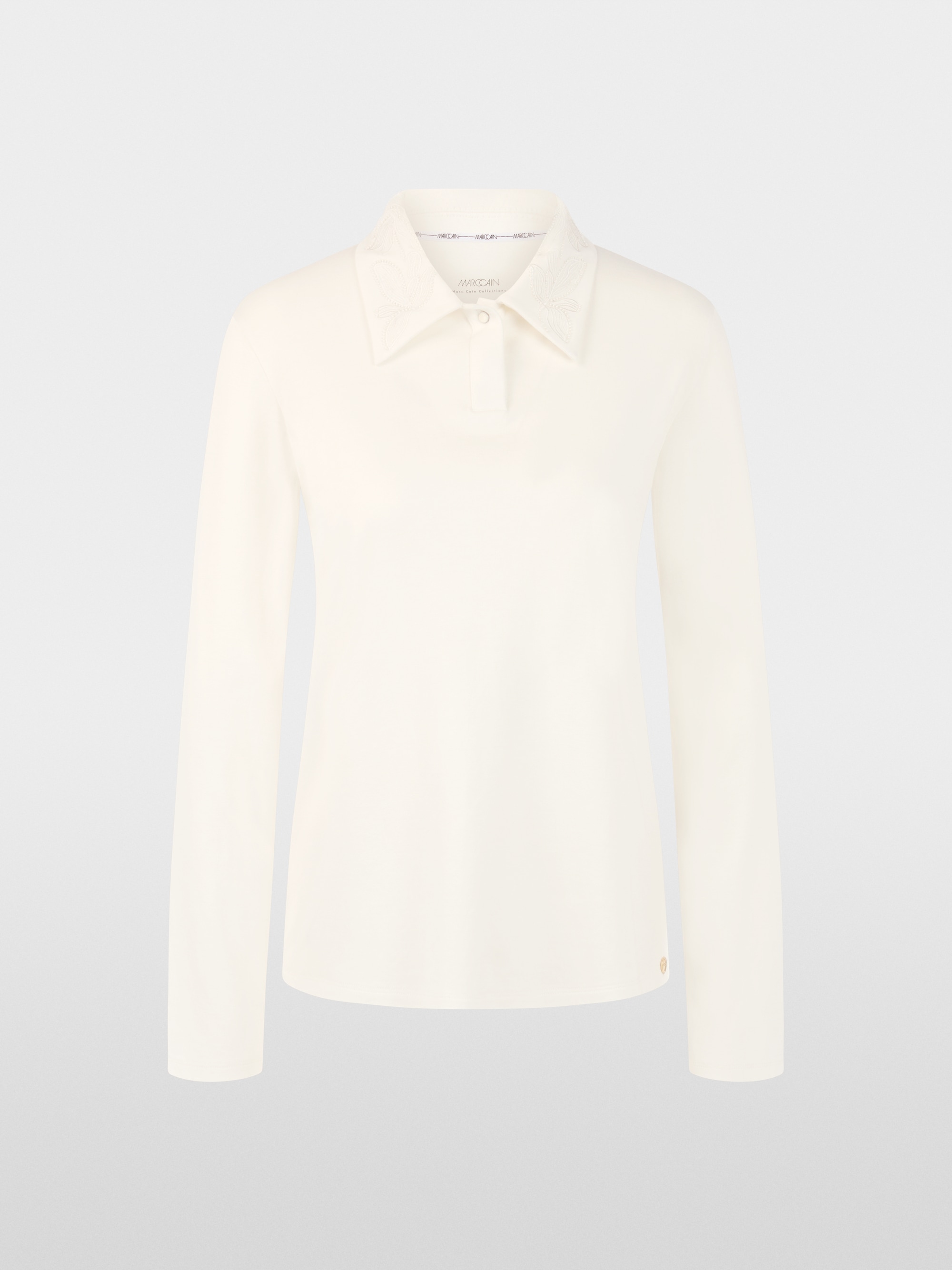 Long-sleeved cotton polo shirt