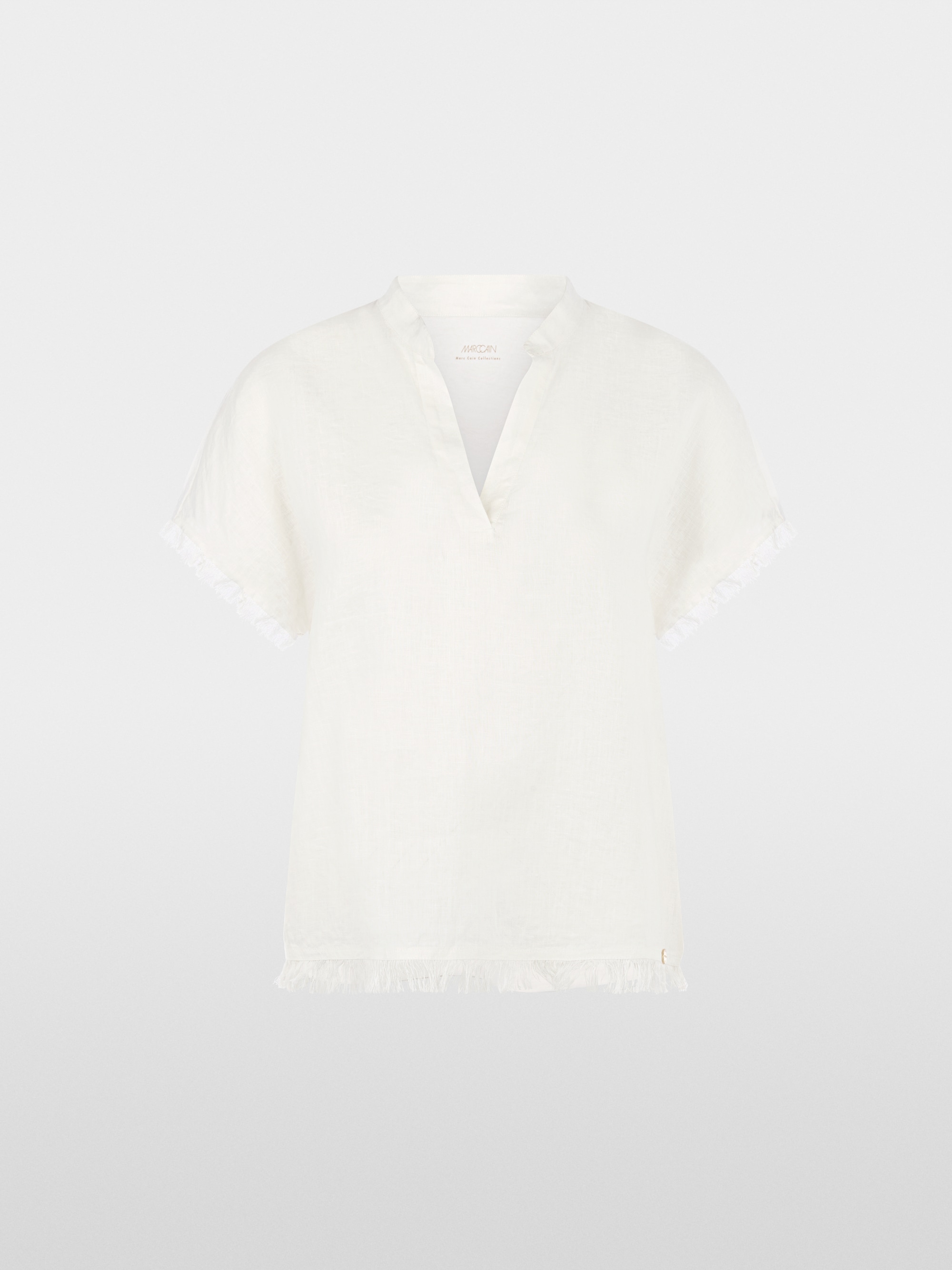 Linen-cotton blend blouse-style shirt