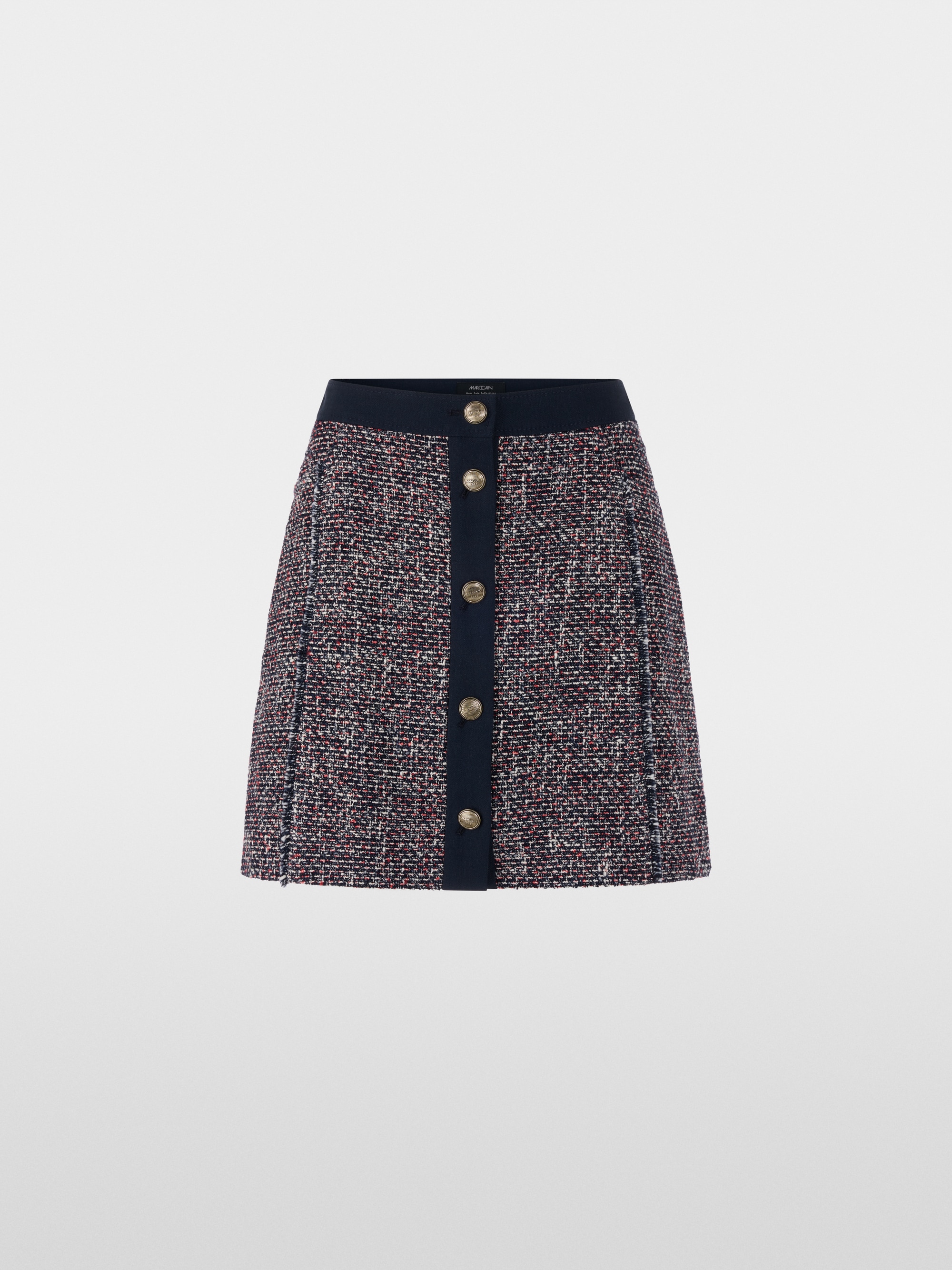 Jupe en tweed avec détails en denim