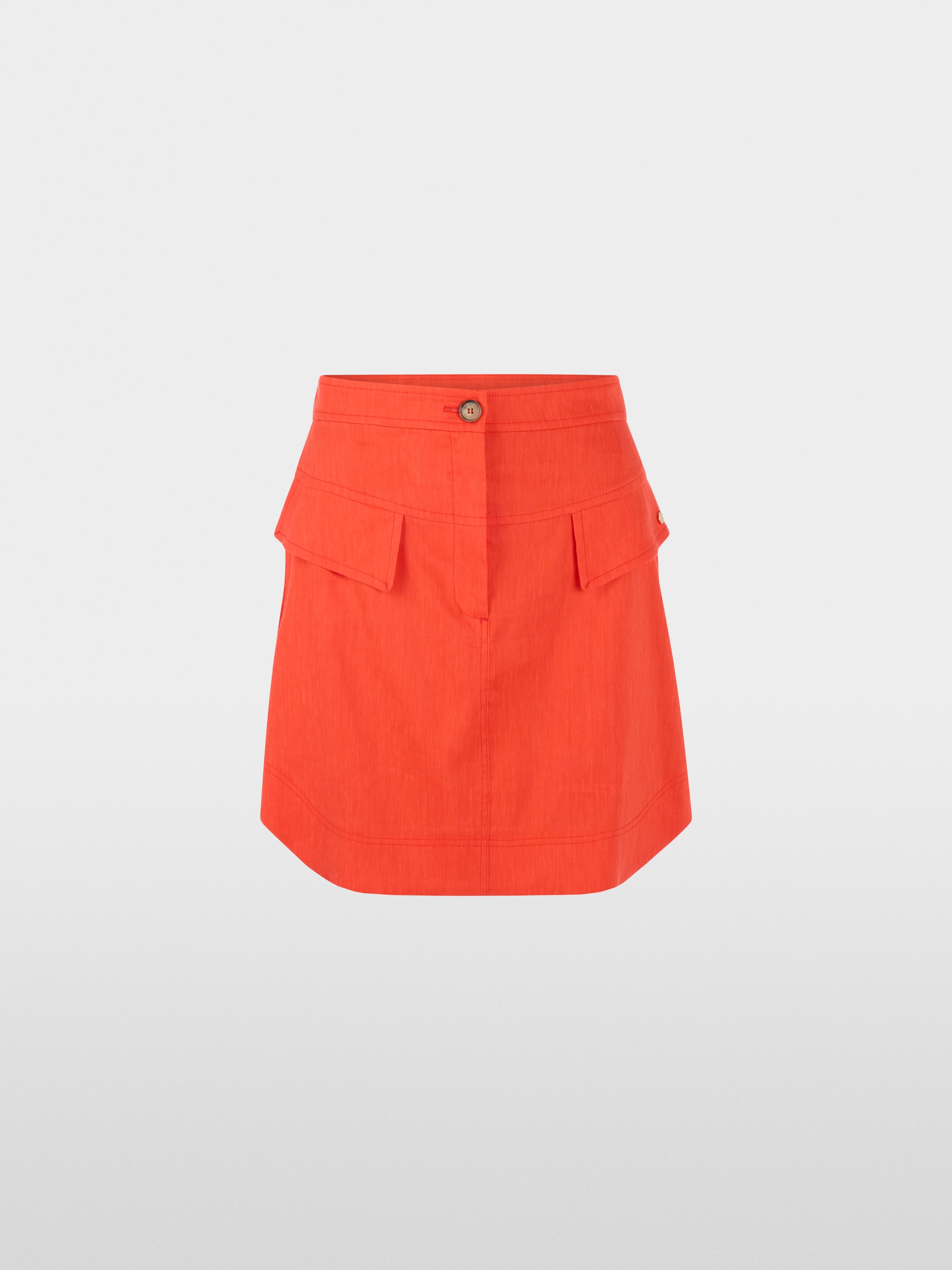 Linen-viscose blend mini skirt