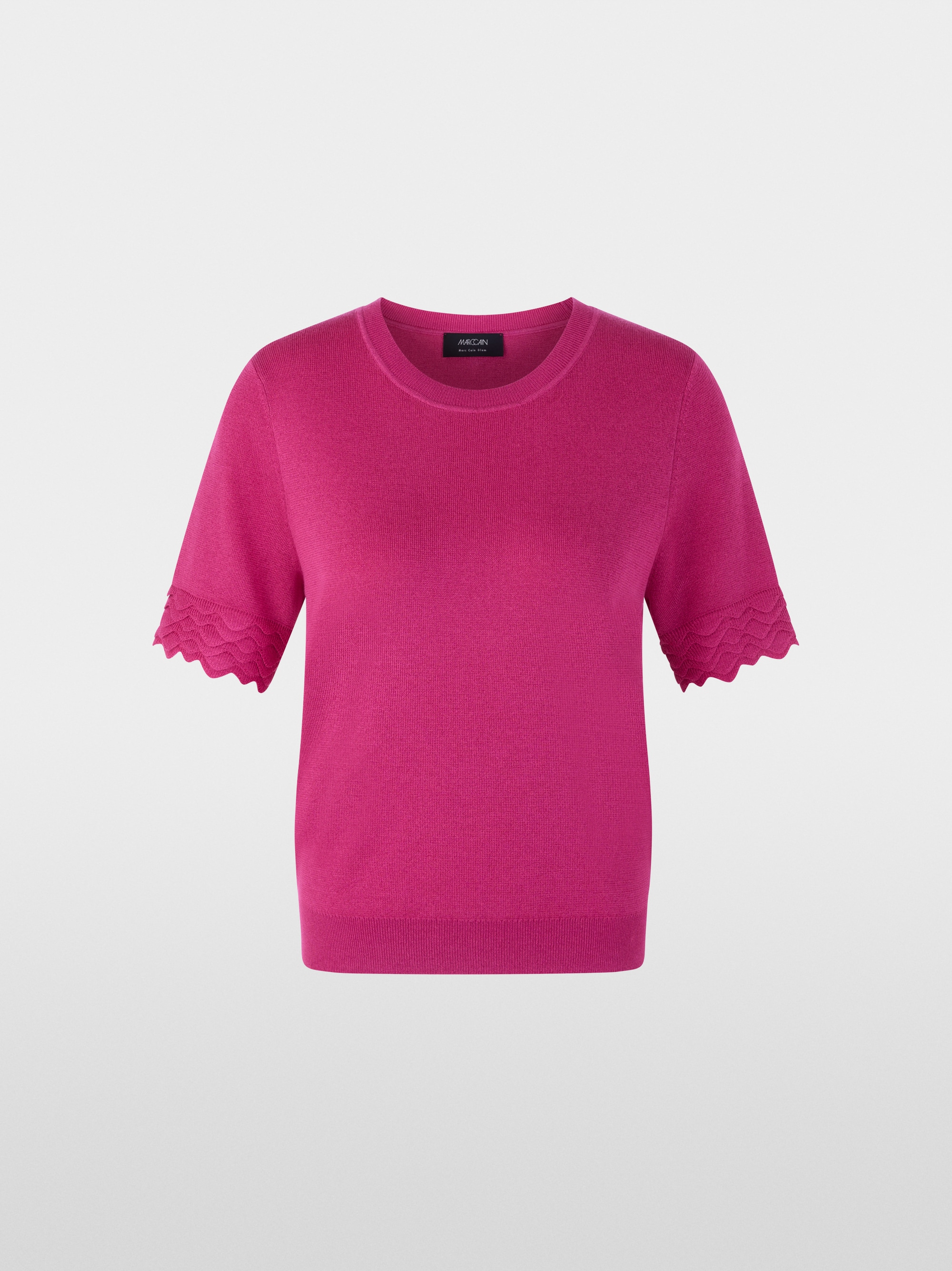 Short-sleeved fine-knit sweater