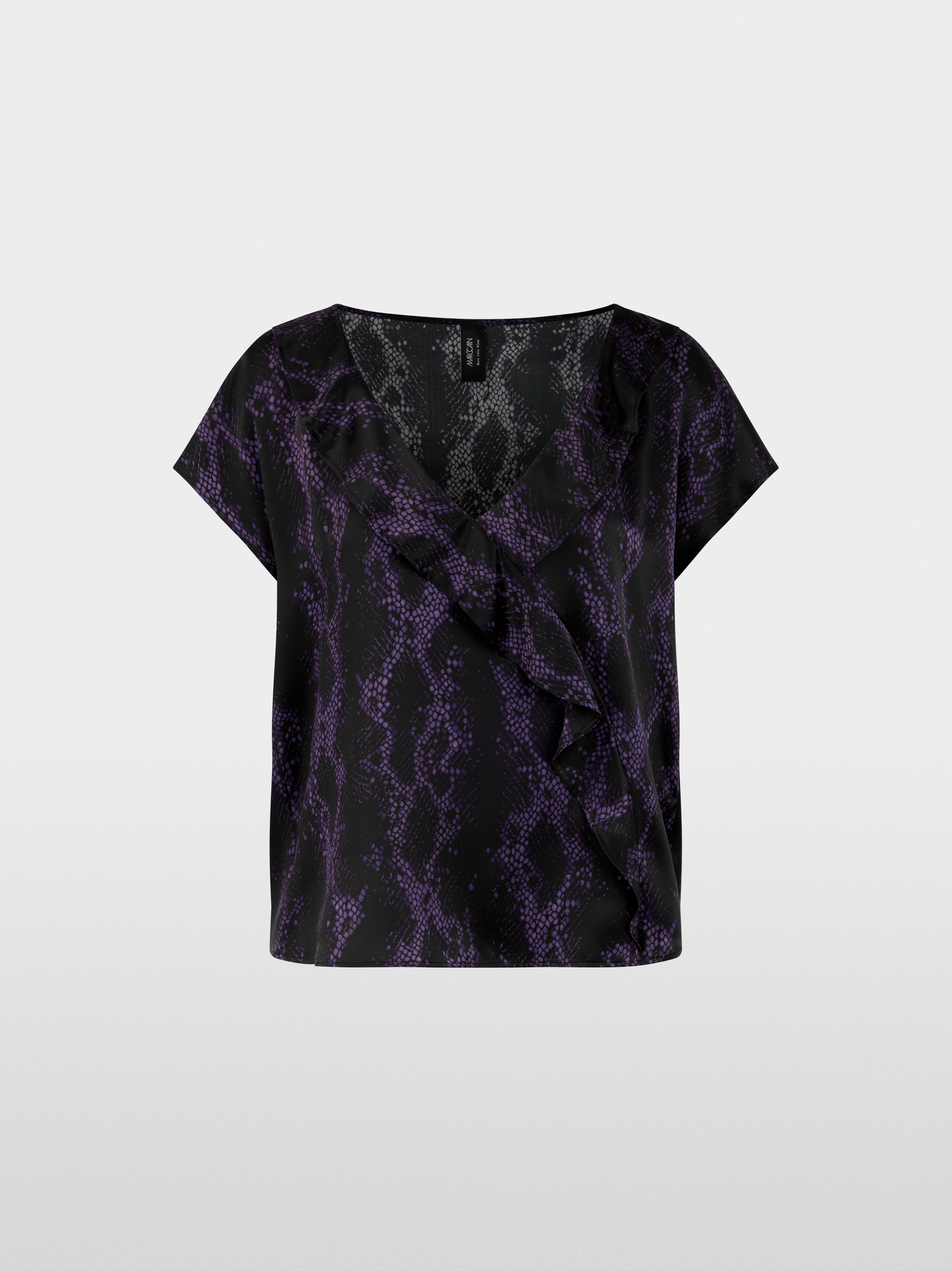 Zijden top met slangenprint