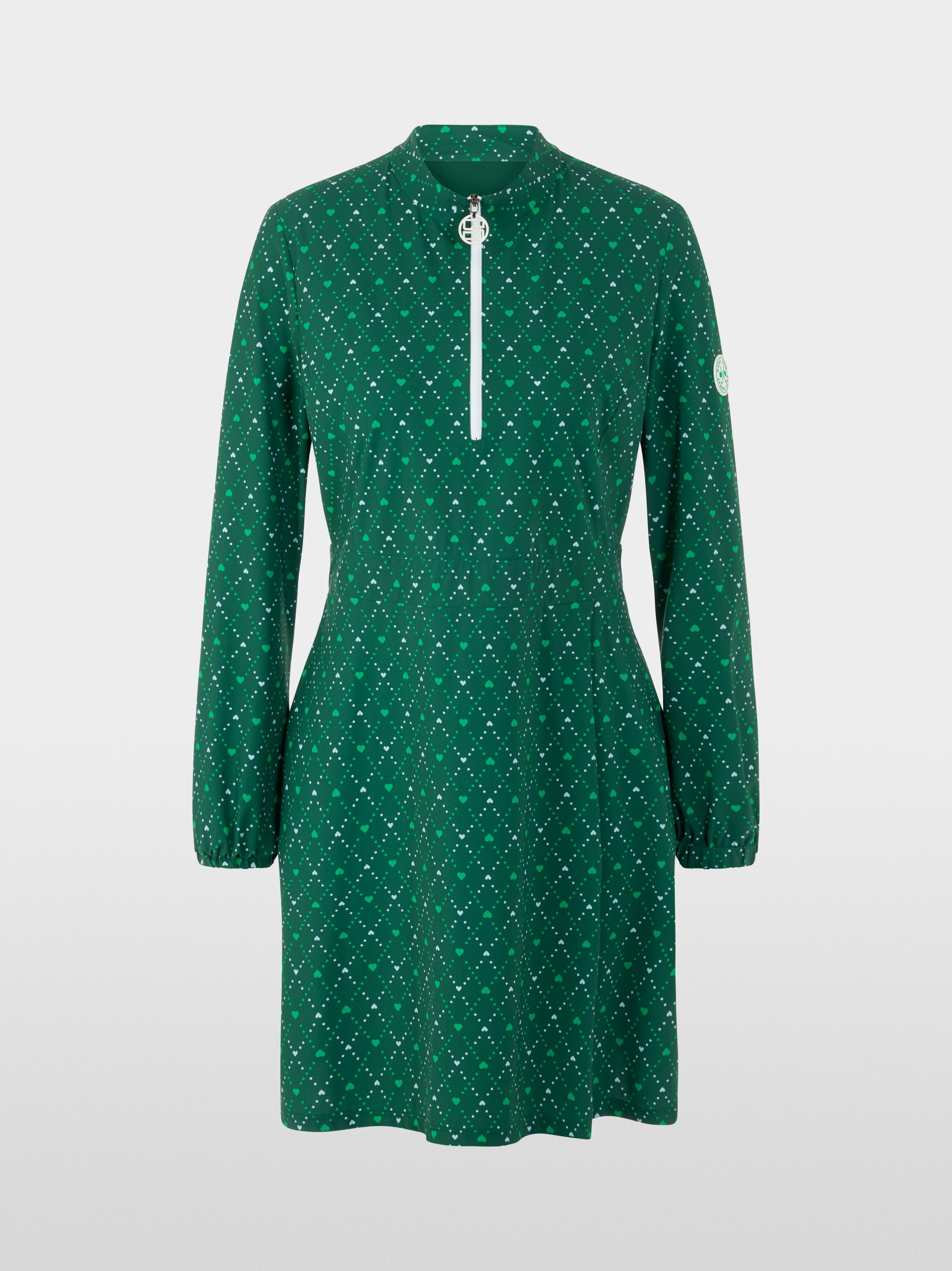 Stretch mini dress with heart print