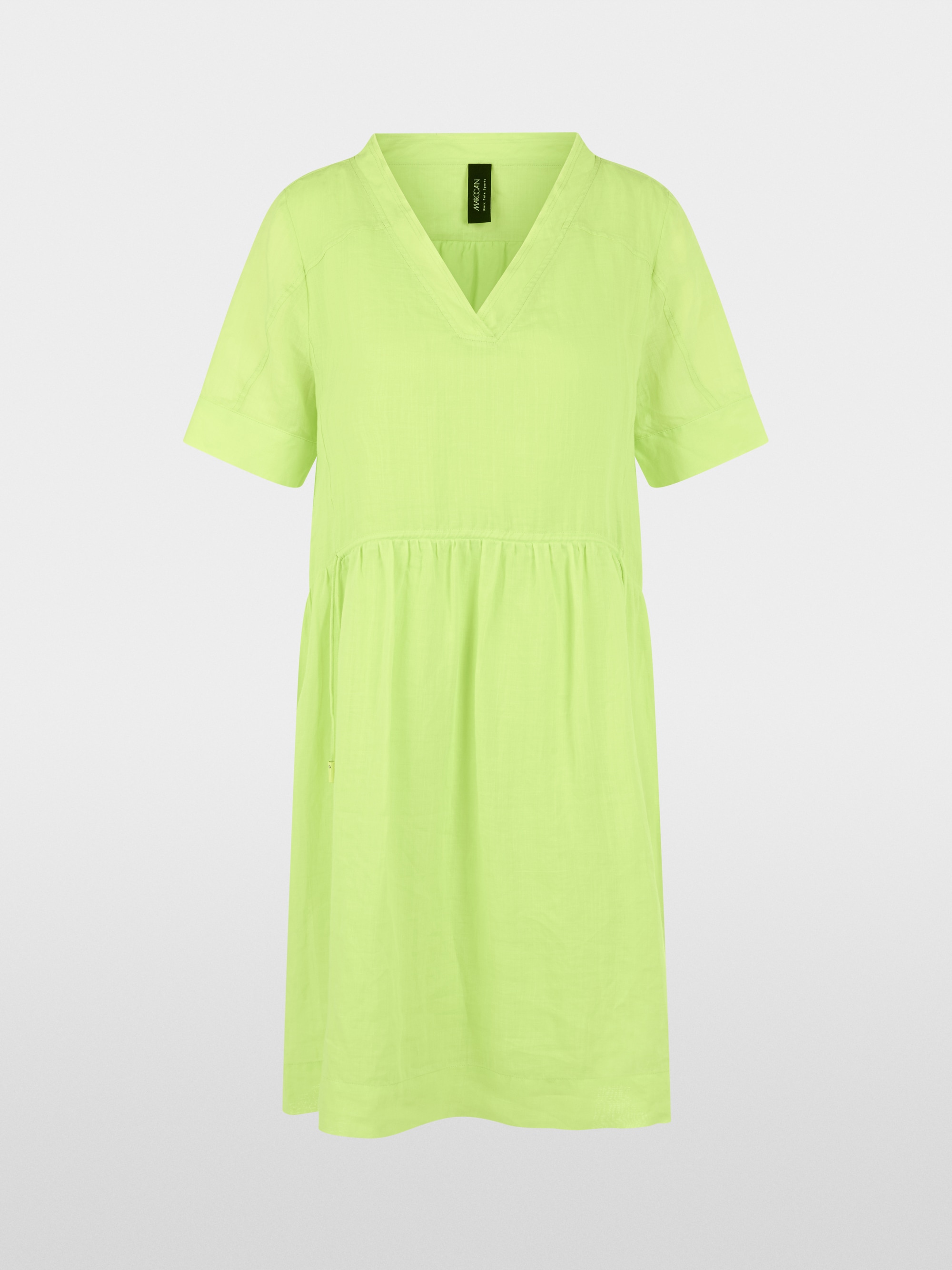 Robe à manches courtes en ramie avec franges