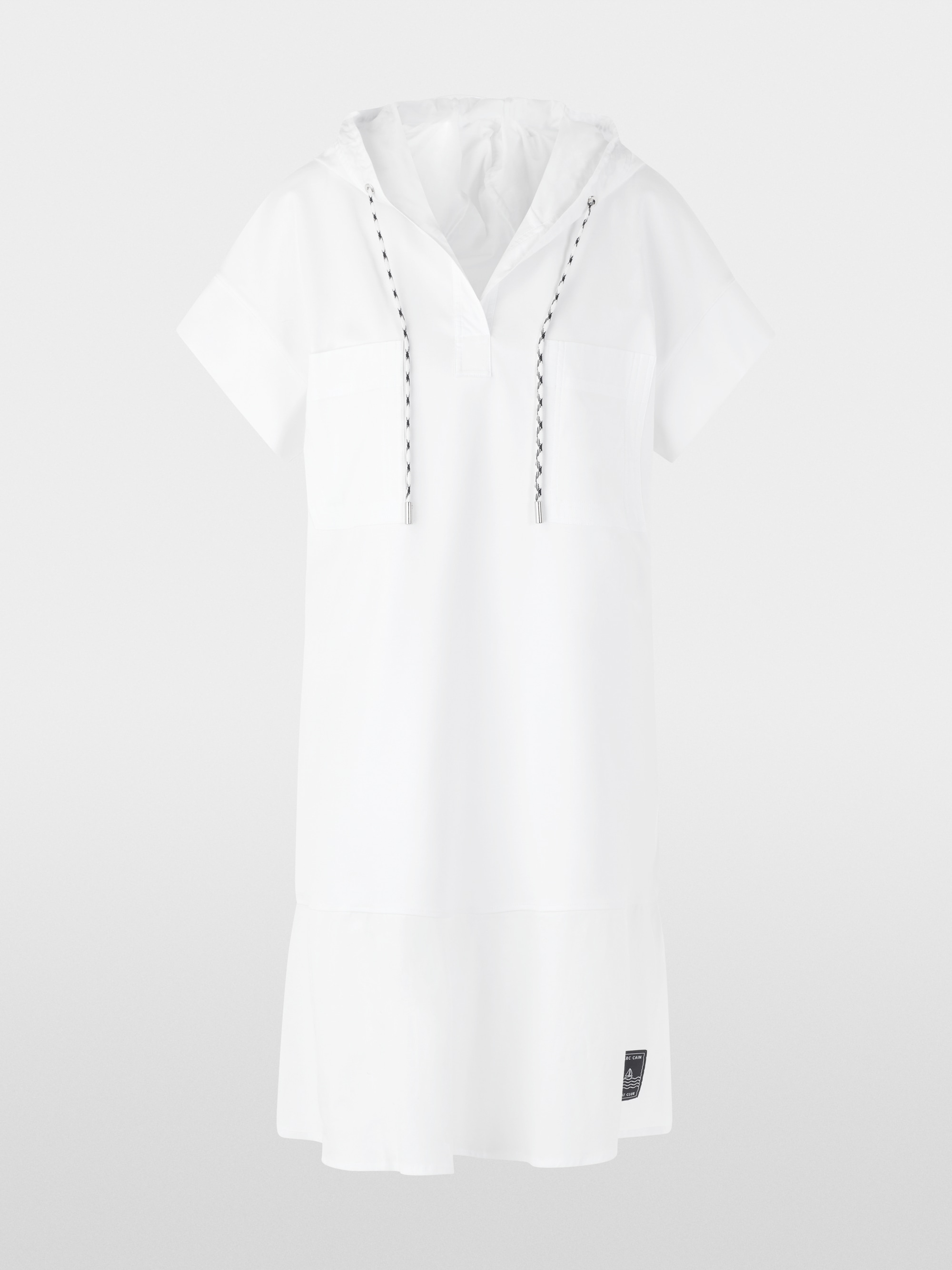 Shirt dress with hood