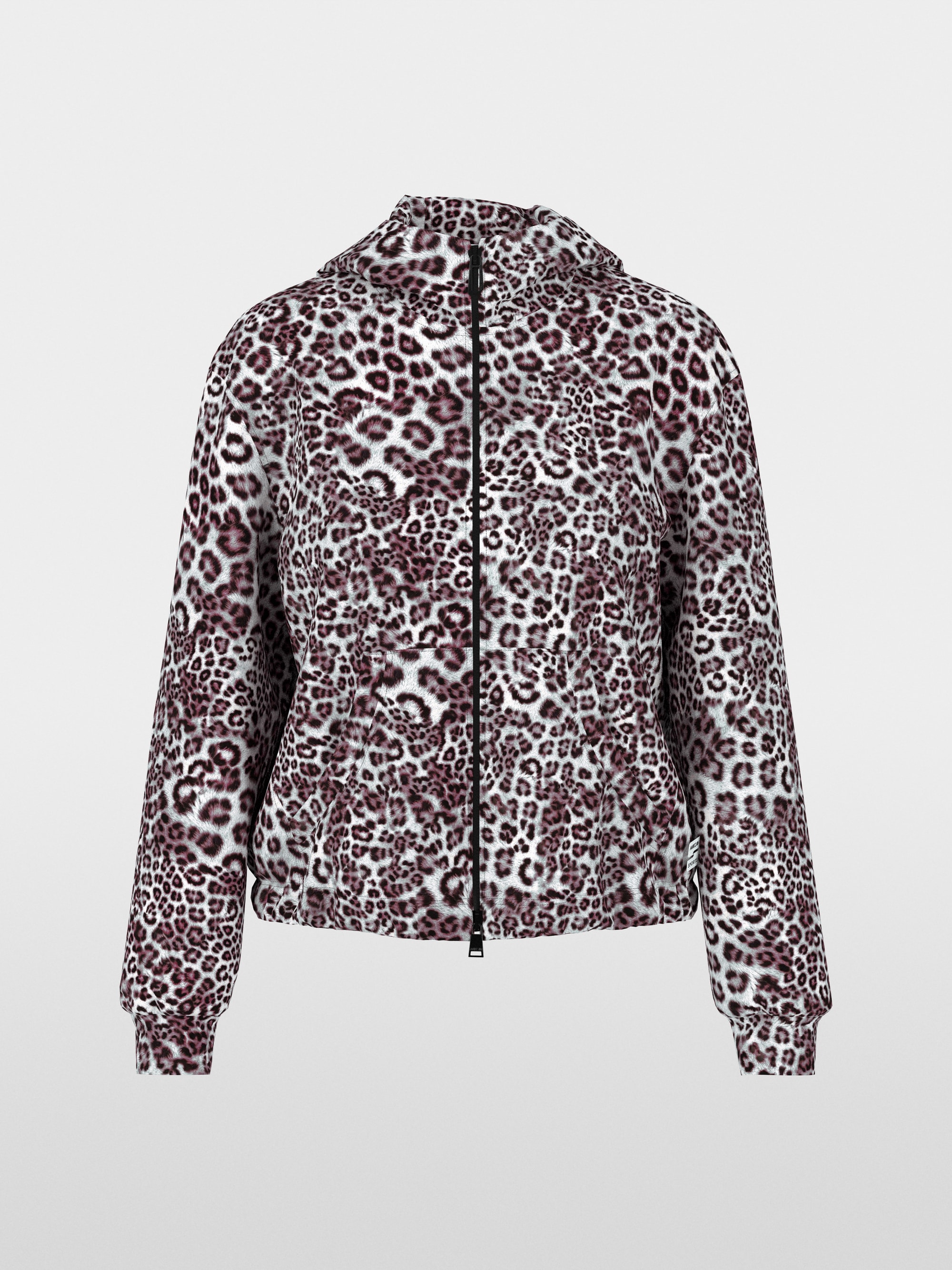 Jersey jacket with leopard print