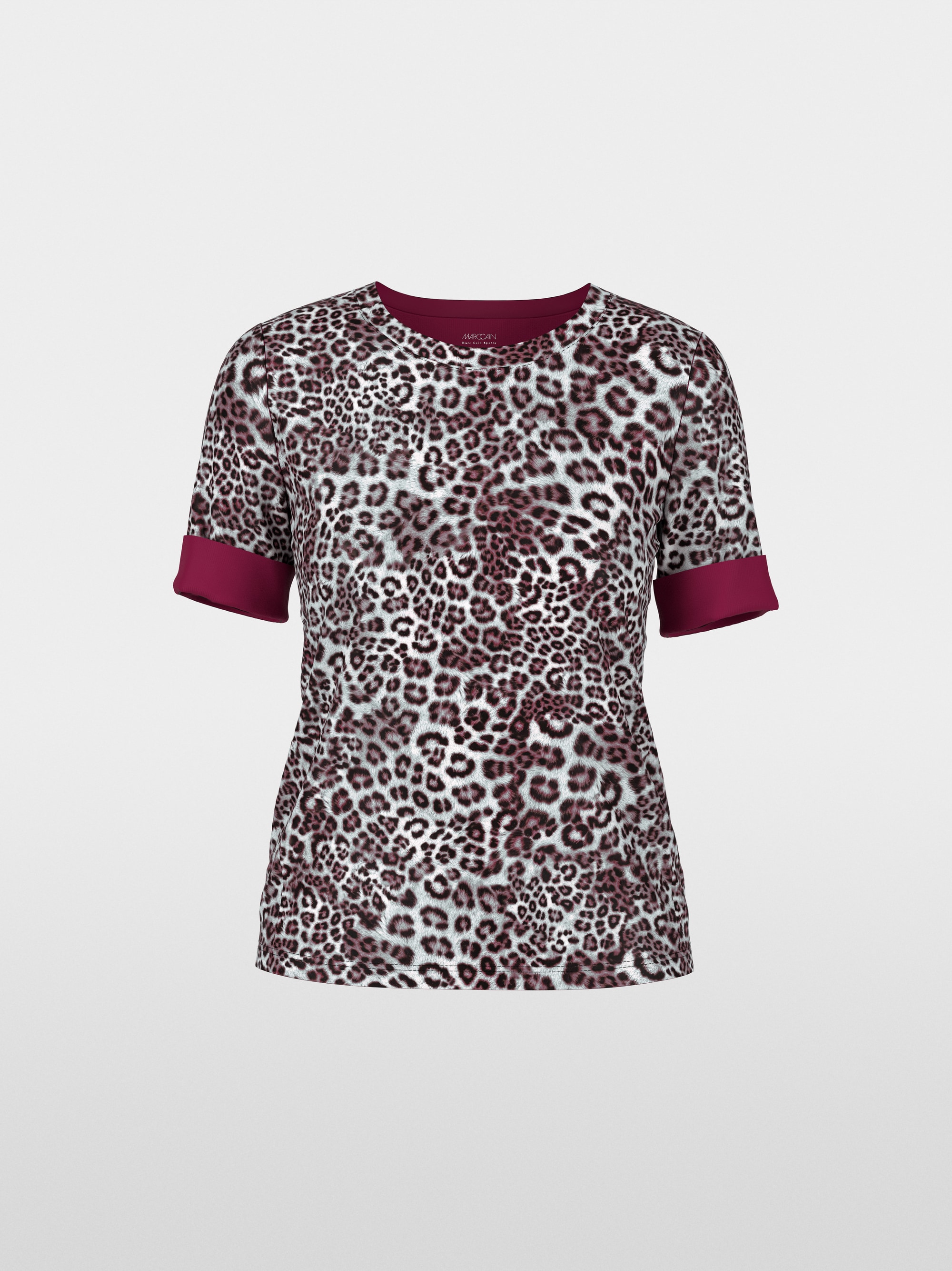 Ribbed shirt with leopard print