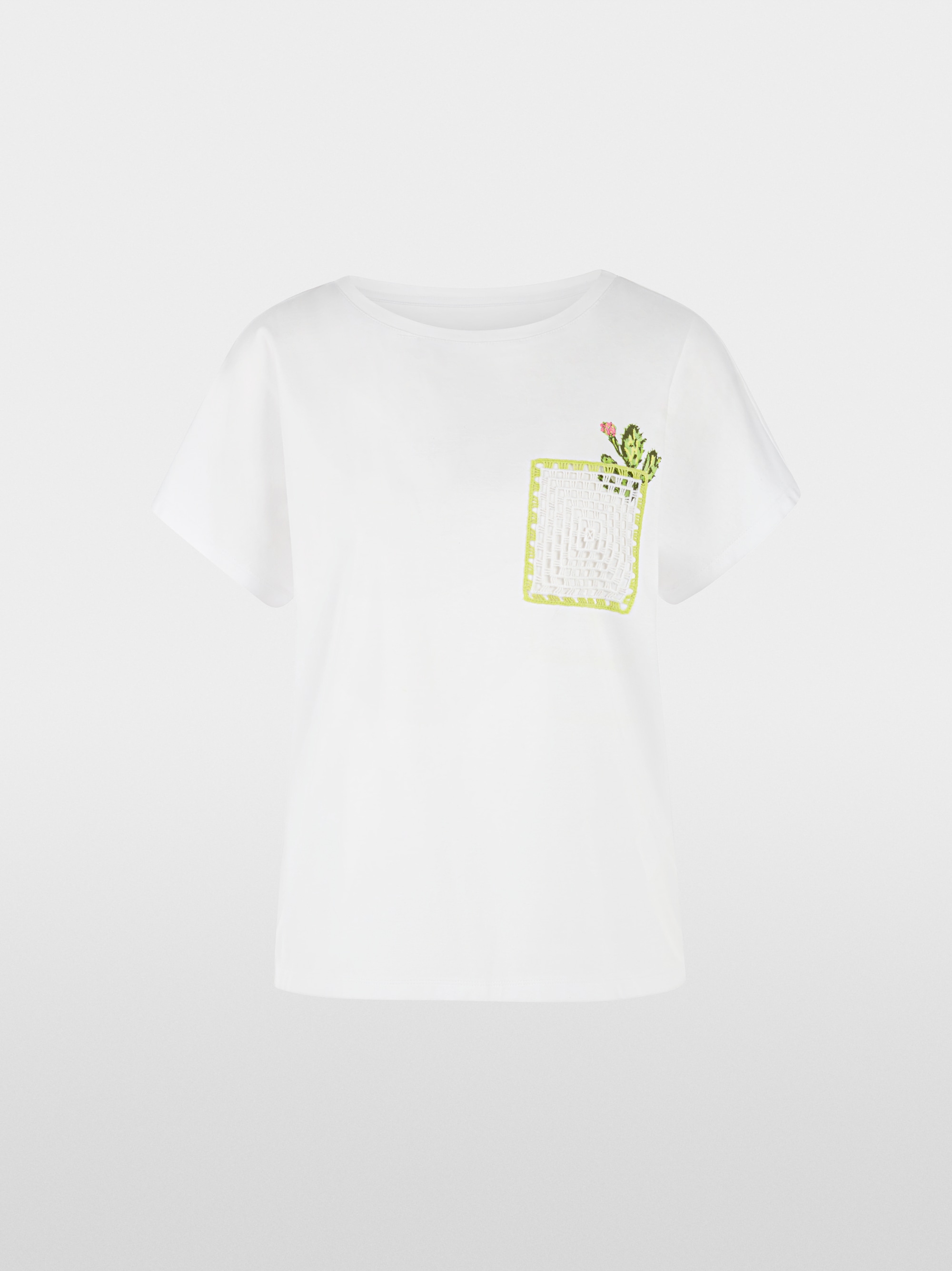 Cactus print and chest pocket T-shirt