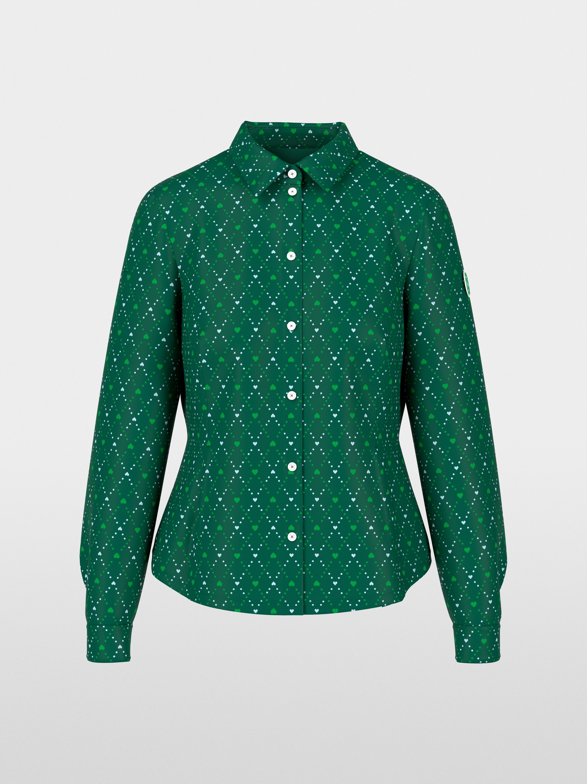 Stretch blouse with heart print