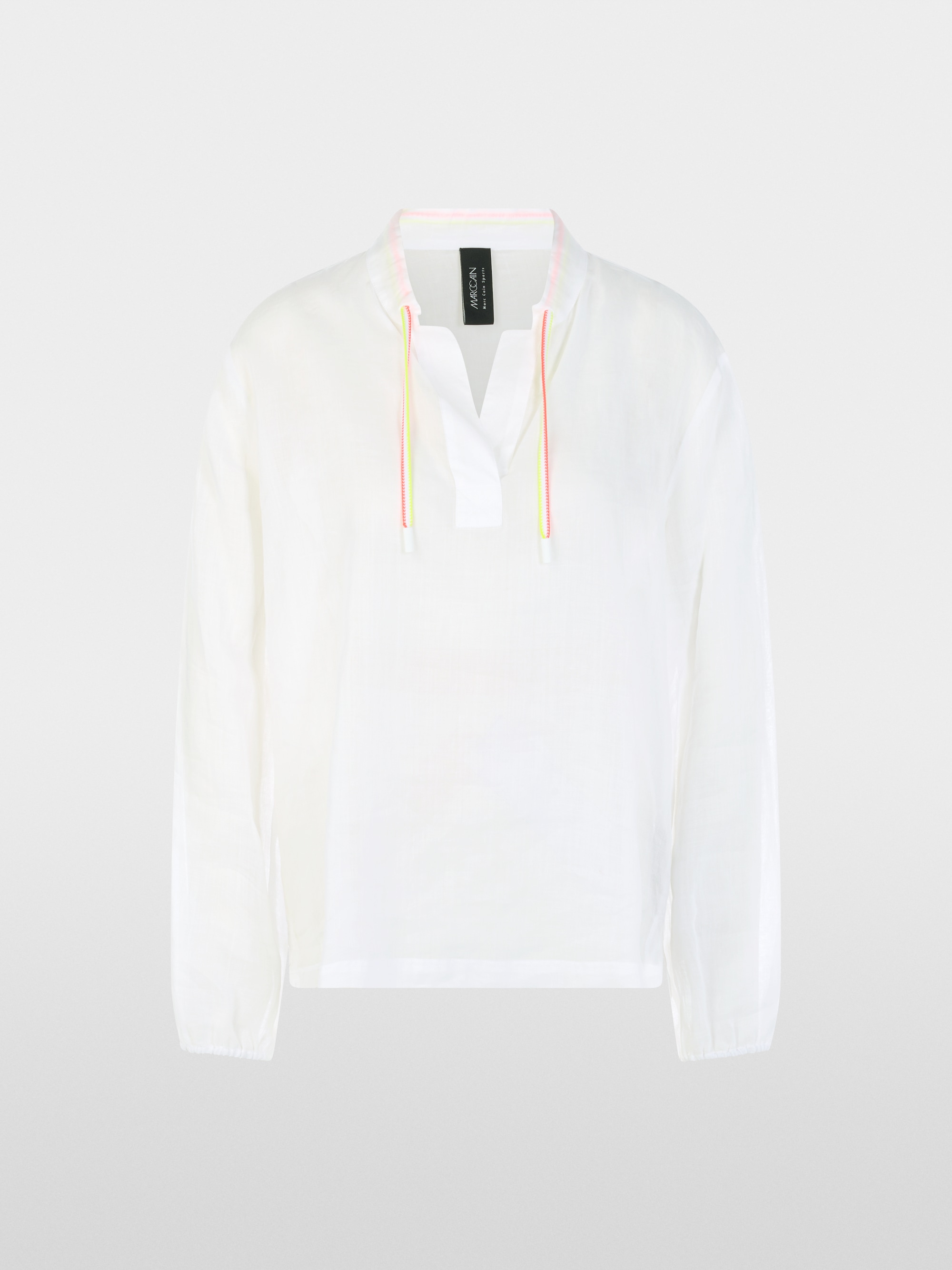 Long-sleeved blouse in ramie