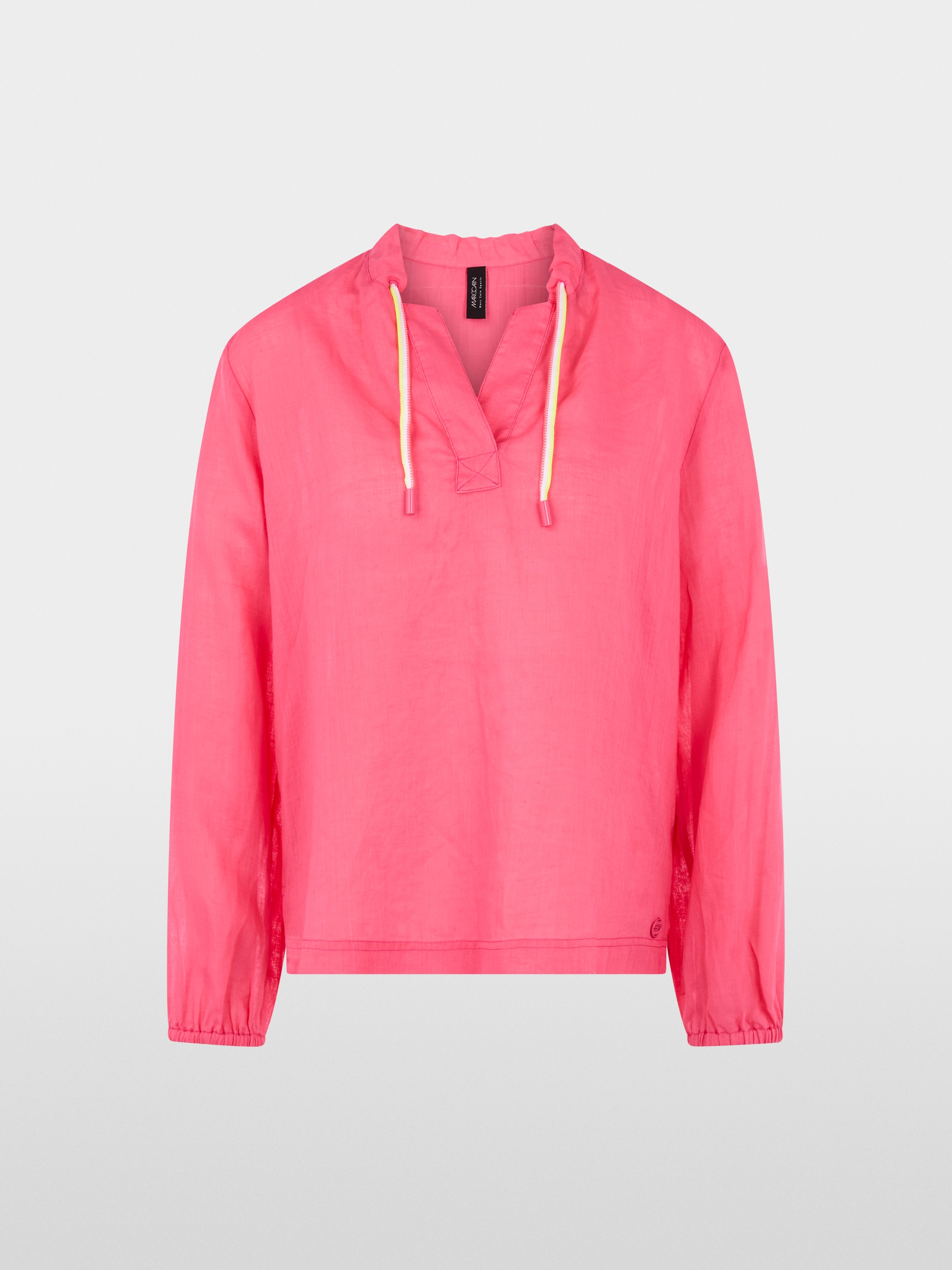 Long-sleeved blouse in ramie