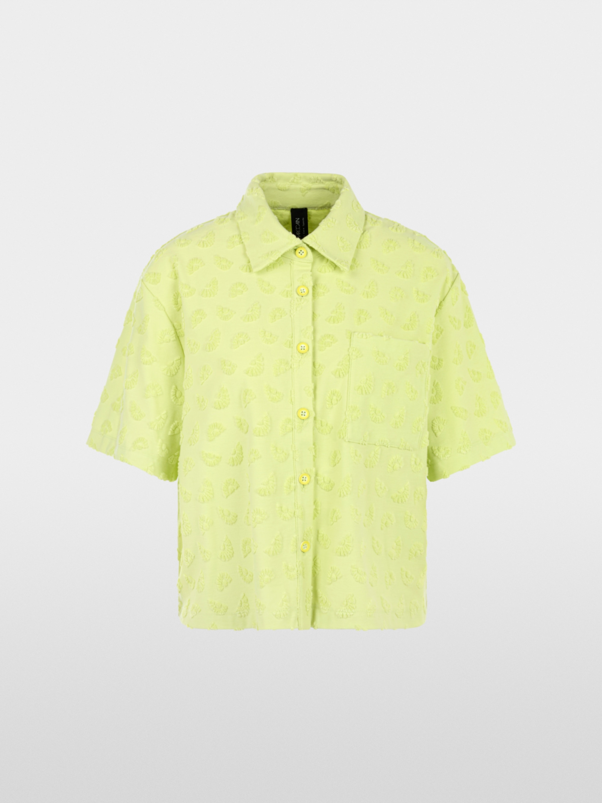 Short-sleeved towelling texture blouse