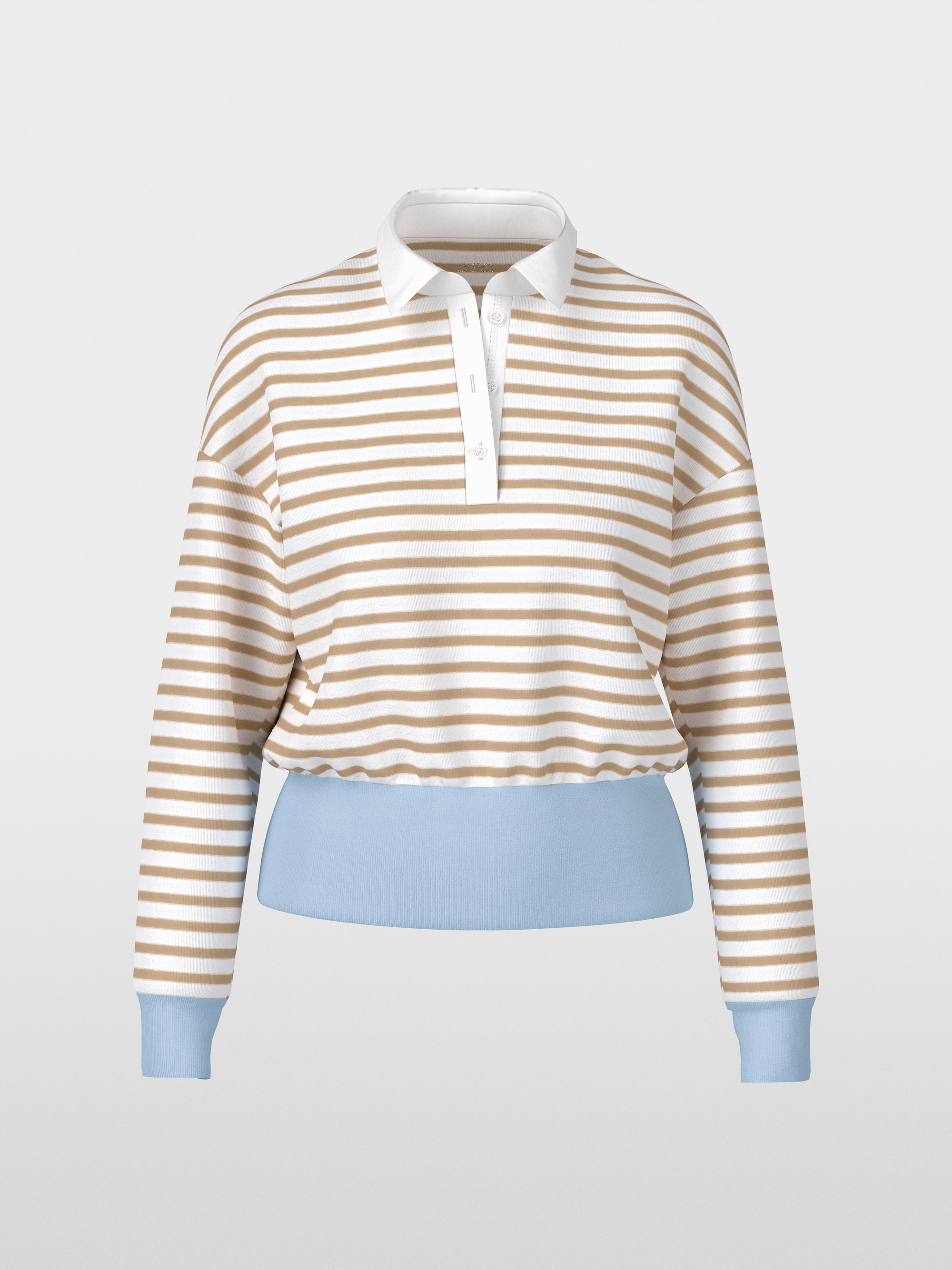 Striped polo shirt in stretch cotton