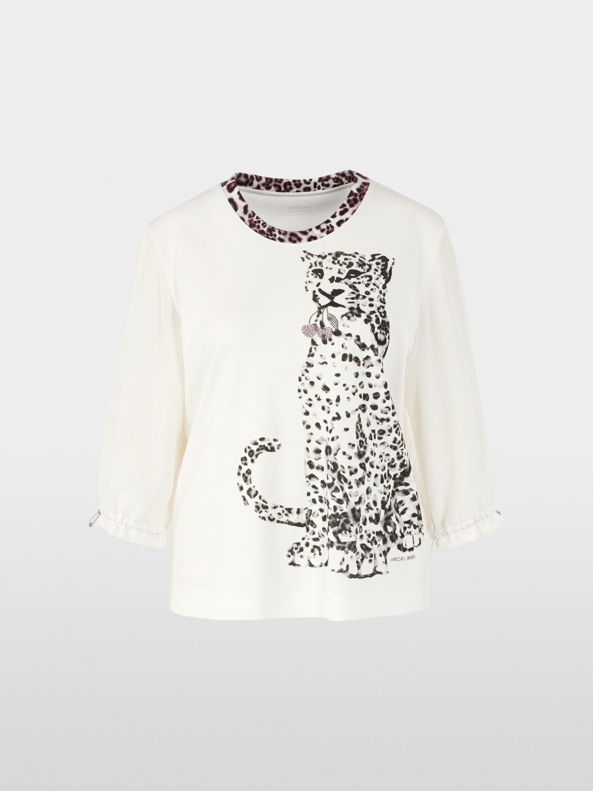 Blouse shirt with leopard print