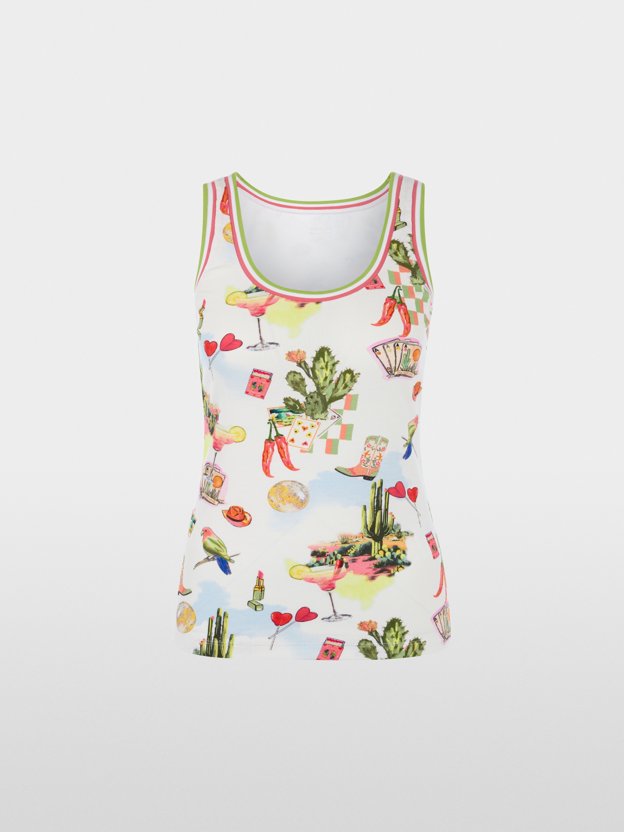 Ribbed top with print