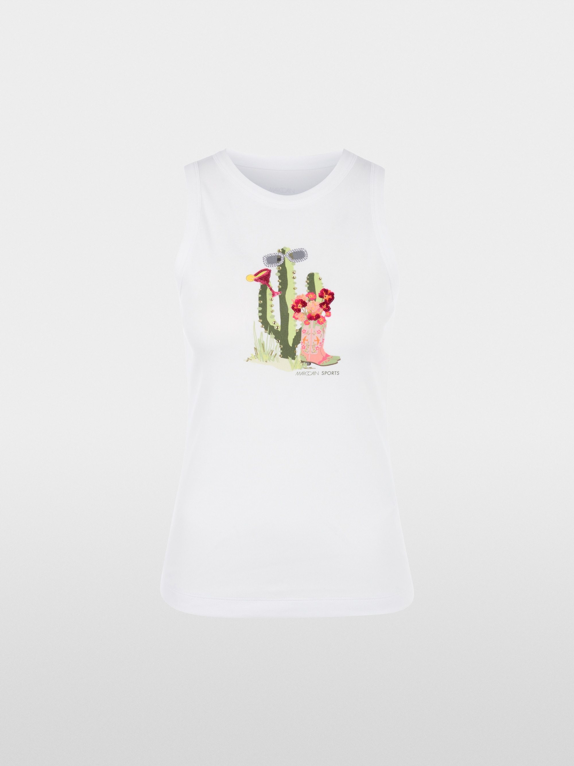 Ribbed top with cactus print