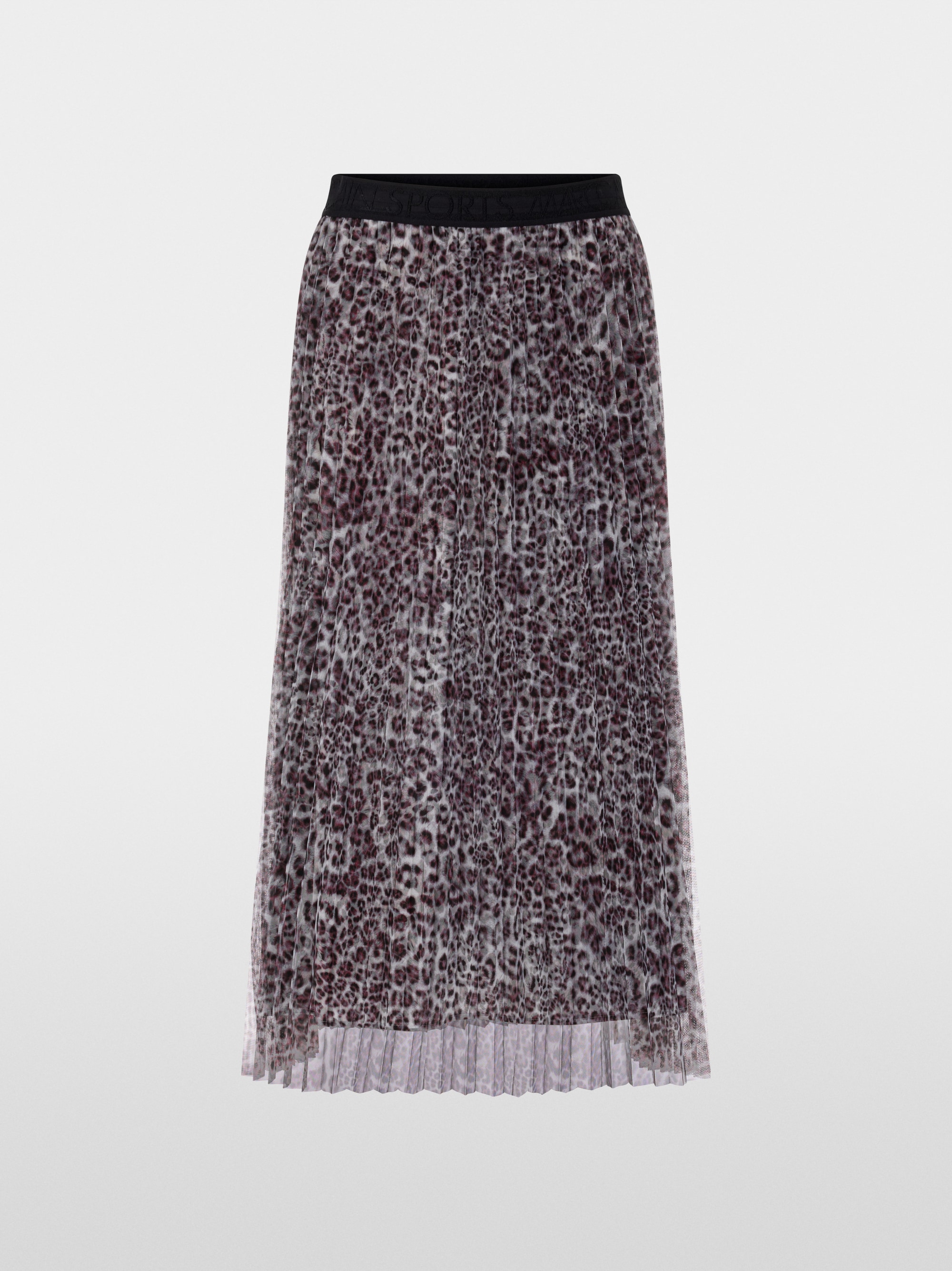 Pleated skirt with leopard print