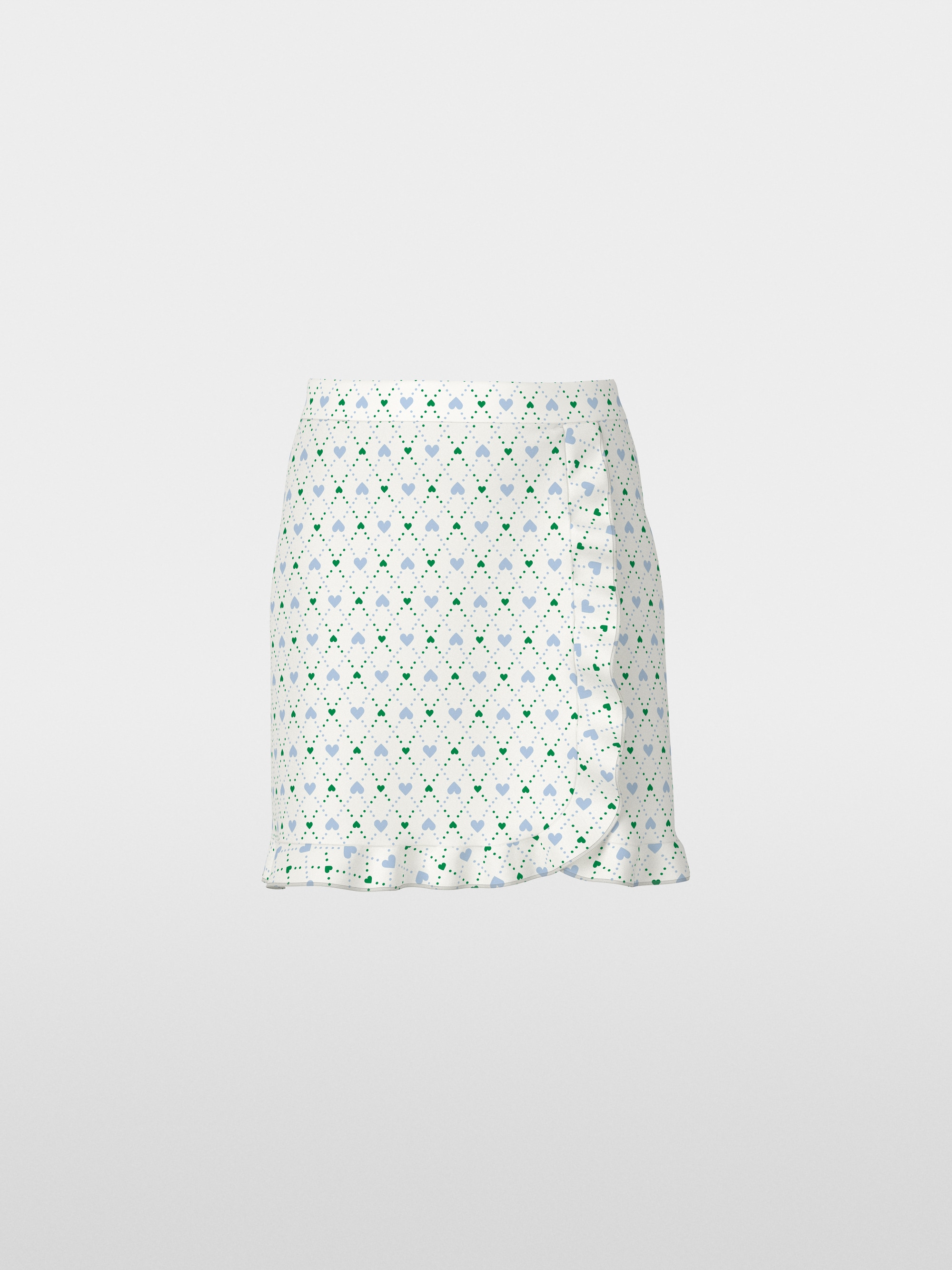 Heart print skirt in scuba jersey