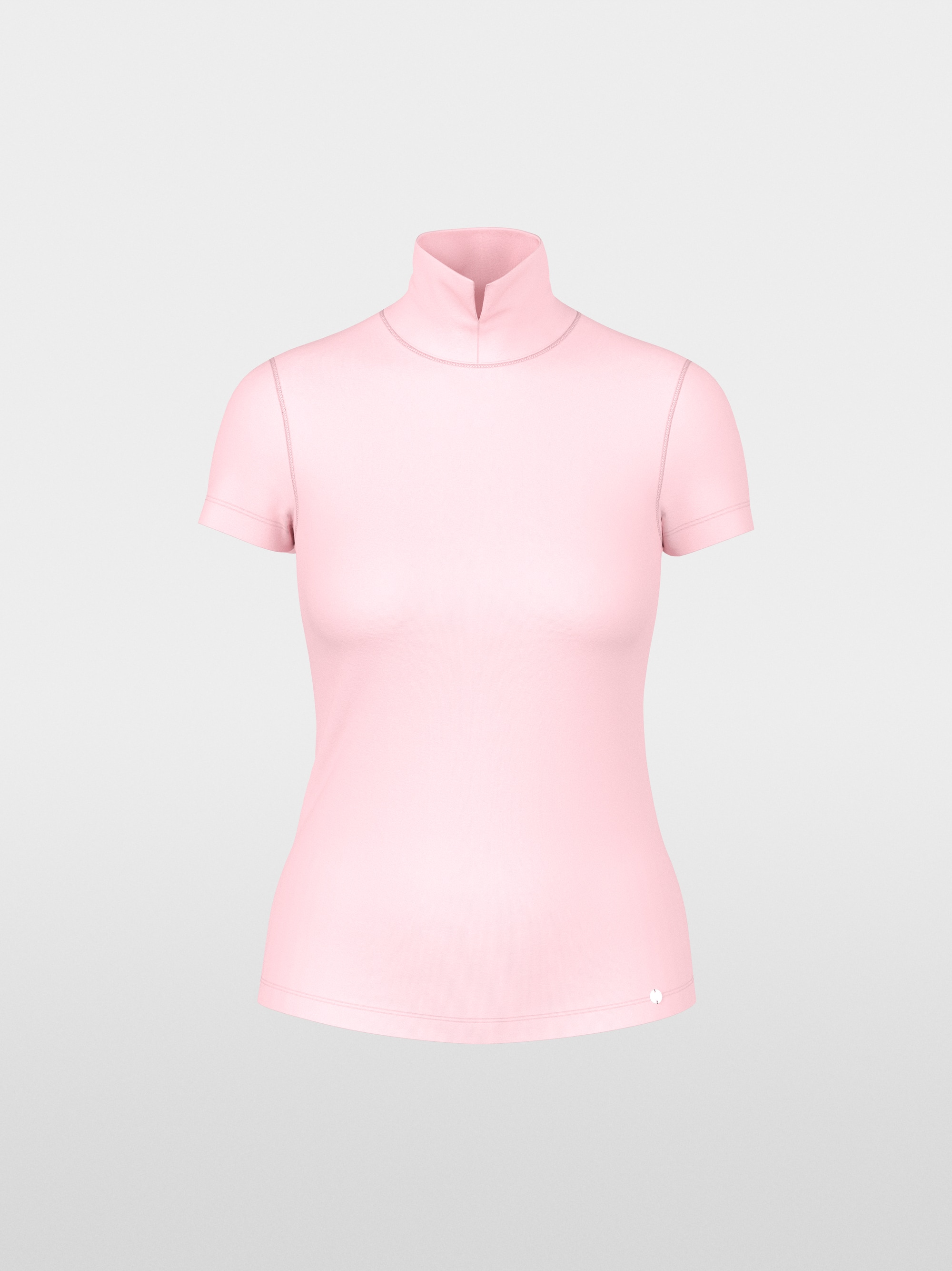 Stretch cotton shirt with raised collar