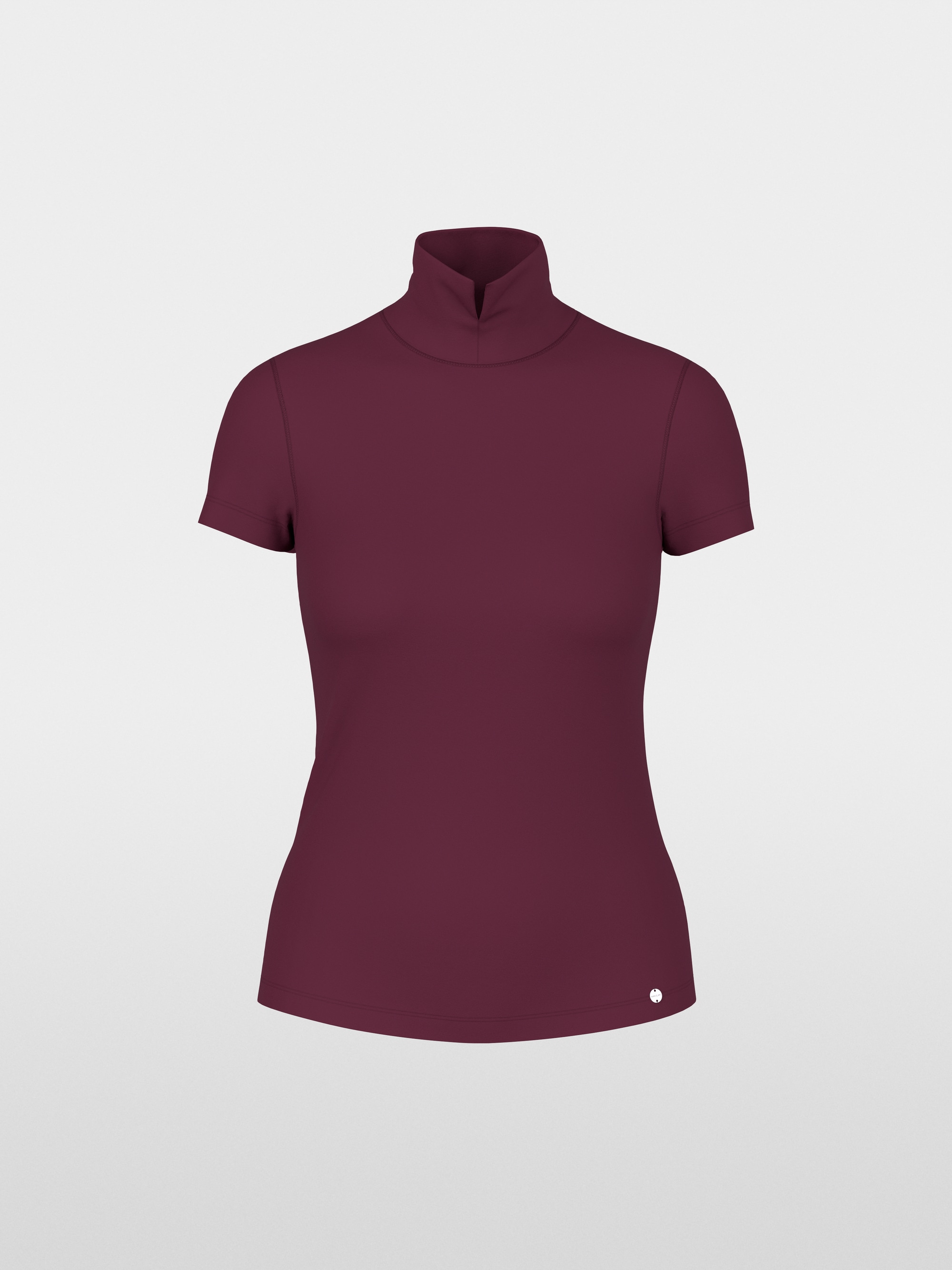 Stretch cotton shirt with raised collar