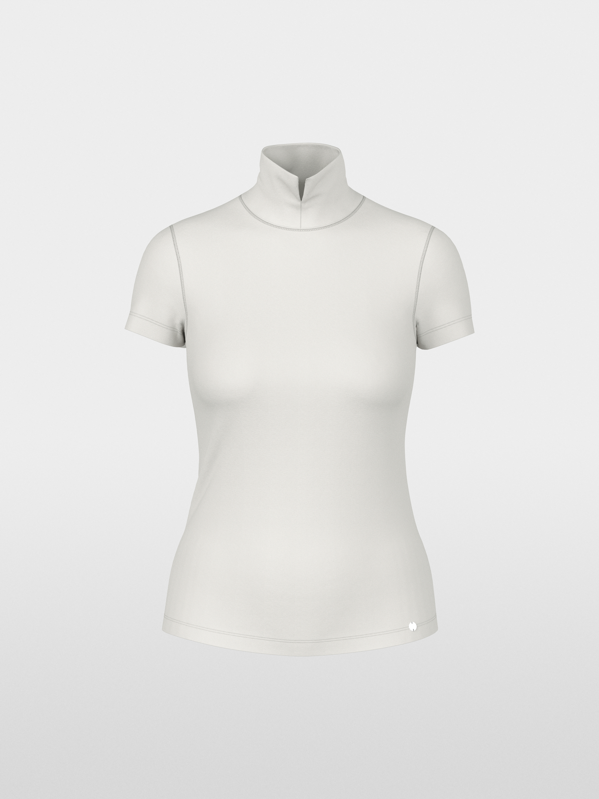Stretch cotton shirt with raised collar