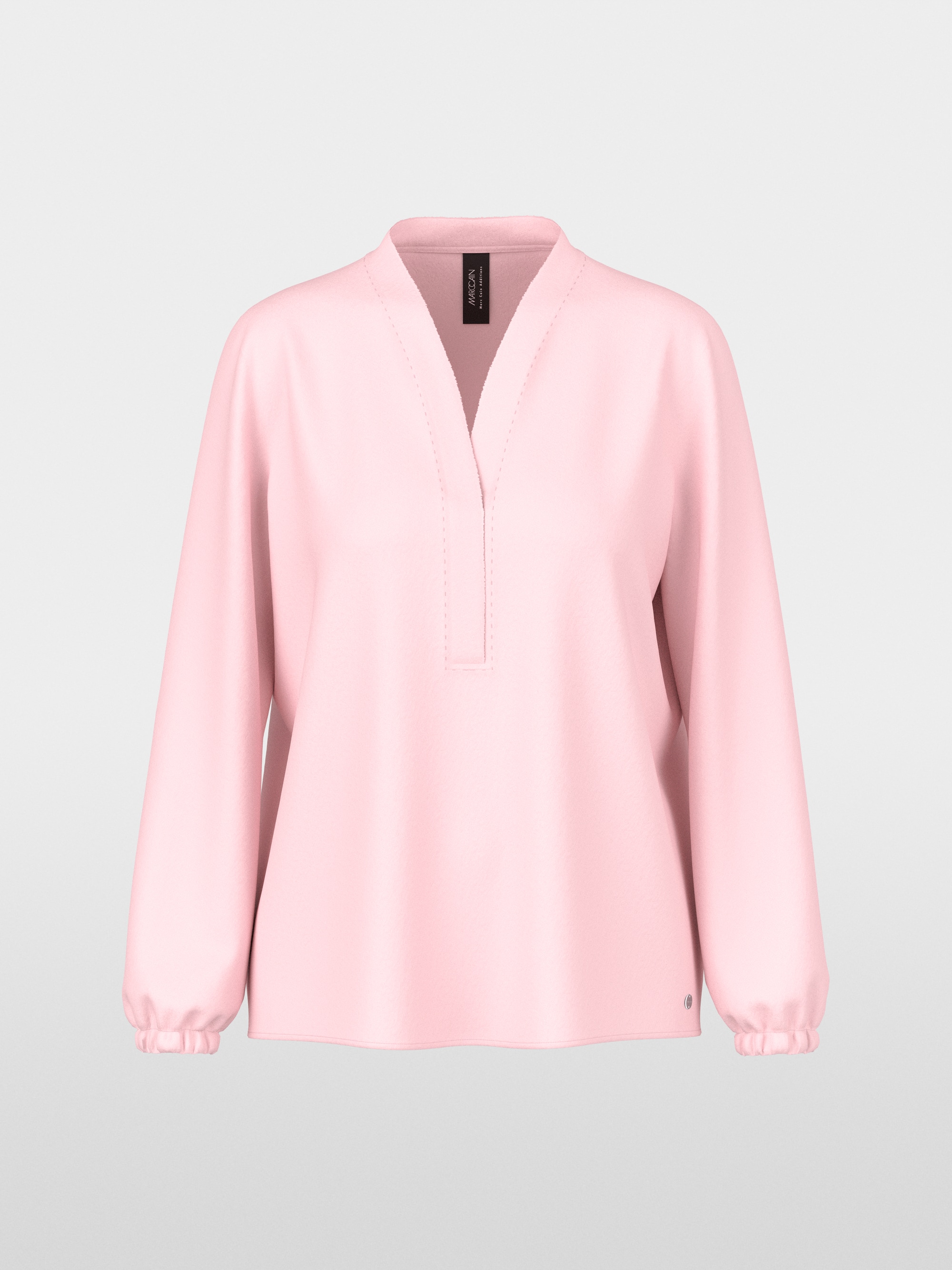 Loose-fitting blouse with V-neck