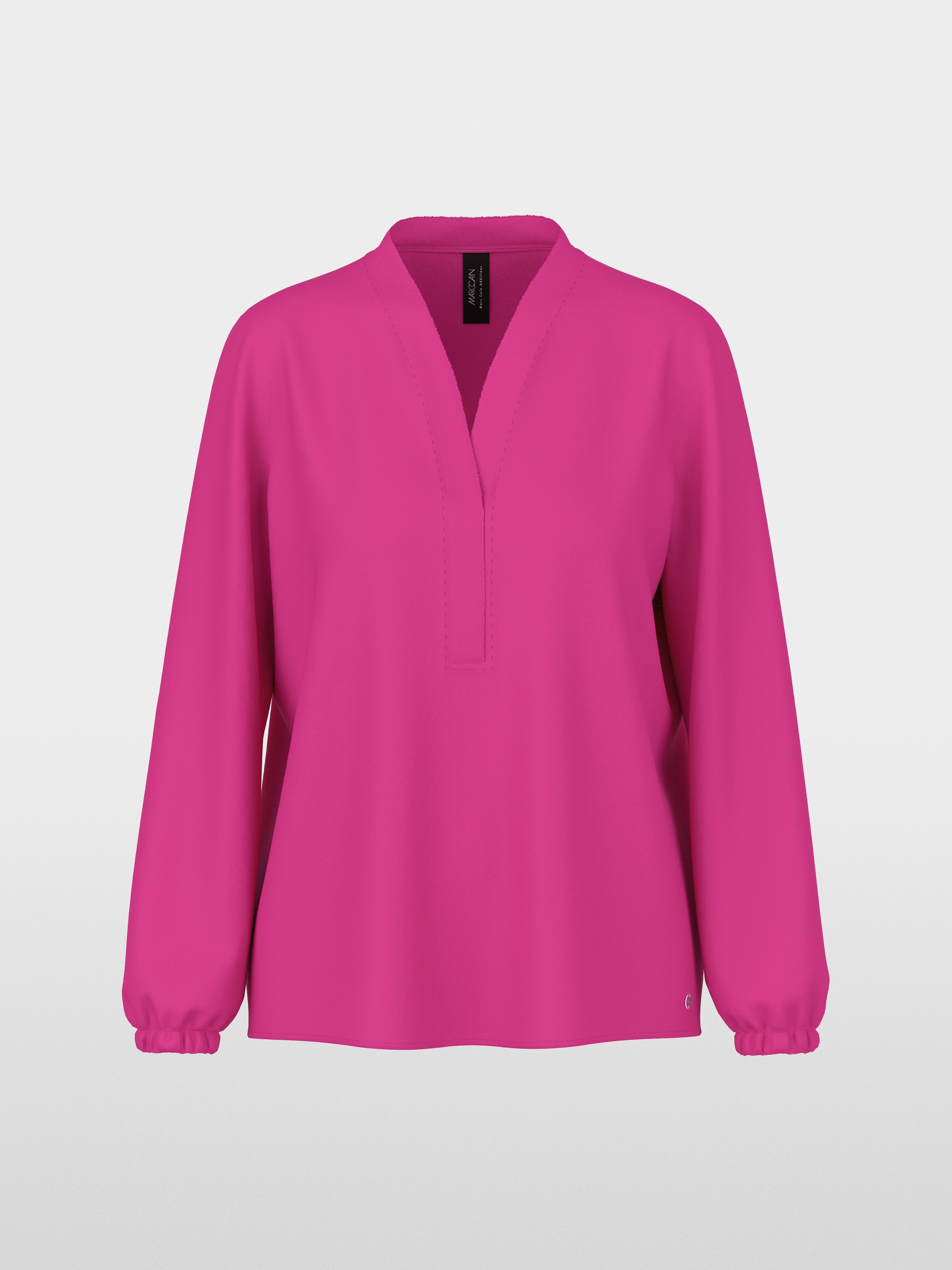 Loose-fitting blouse with V-neck