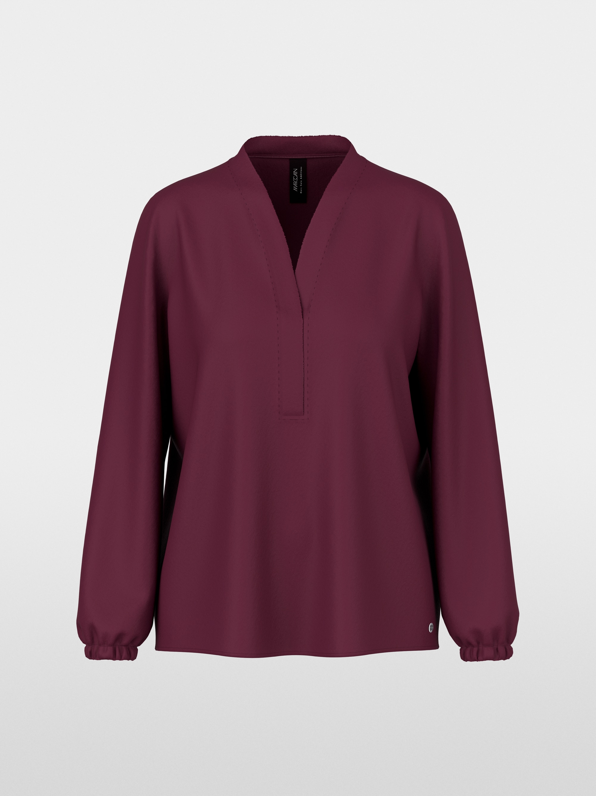 Loose-fitting blouse with V-neck