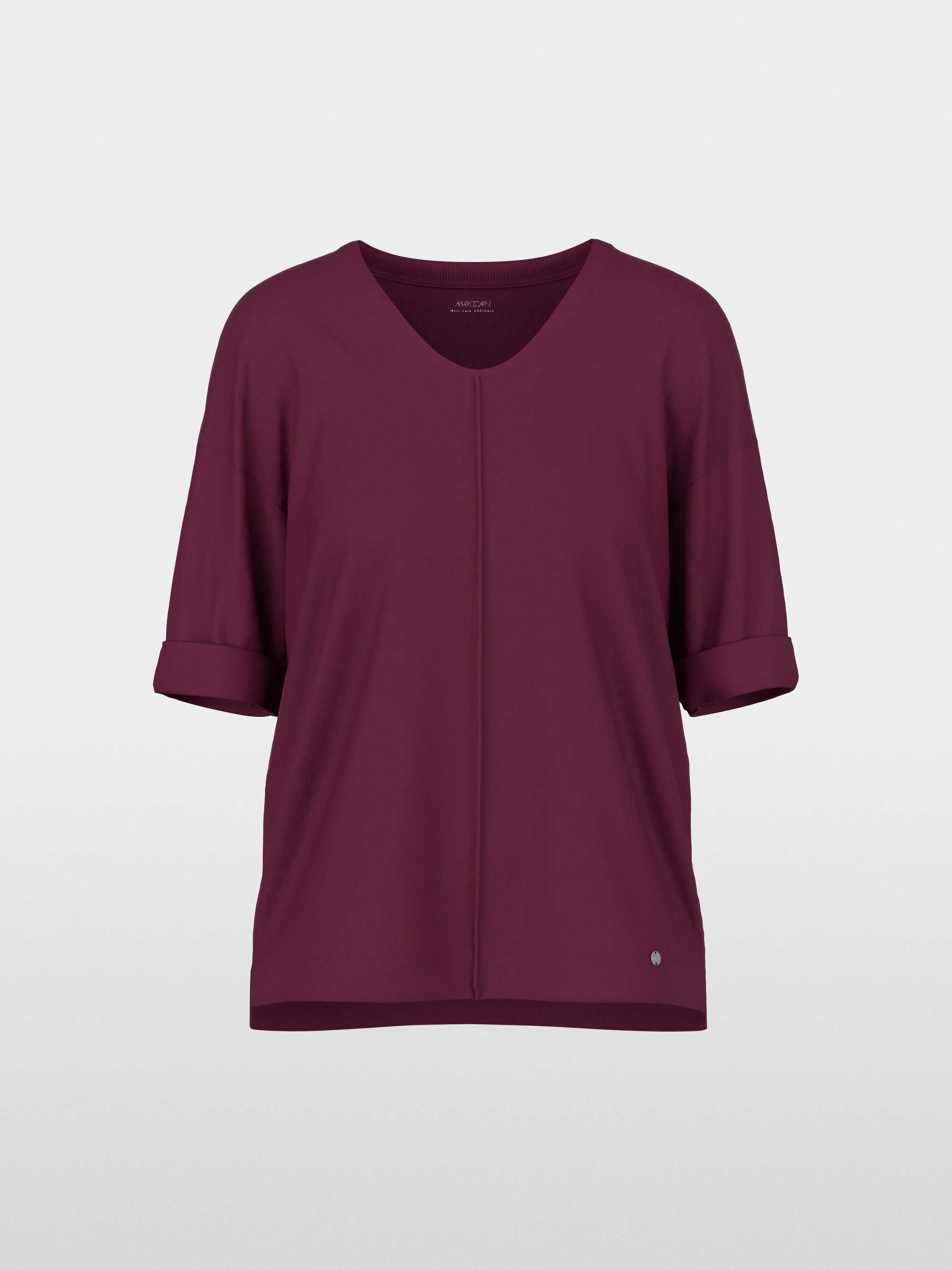 Materials mix blouse-style shirt