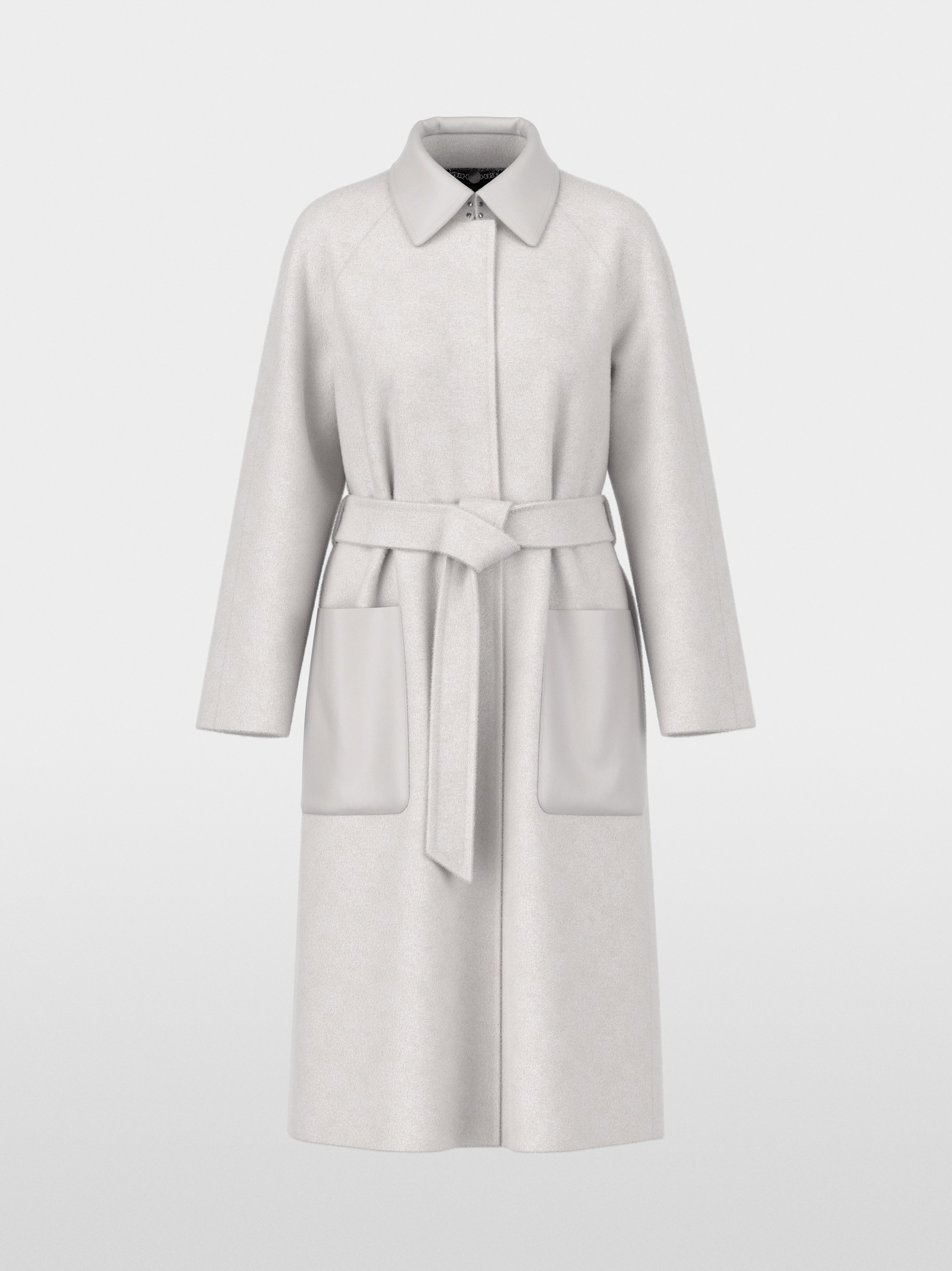 Short coat with leather details