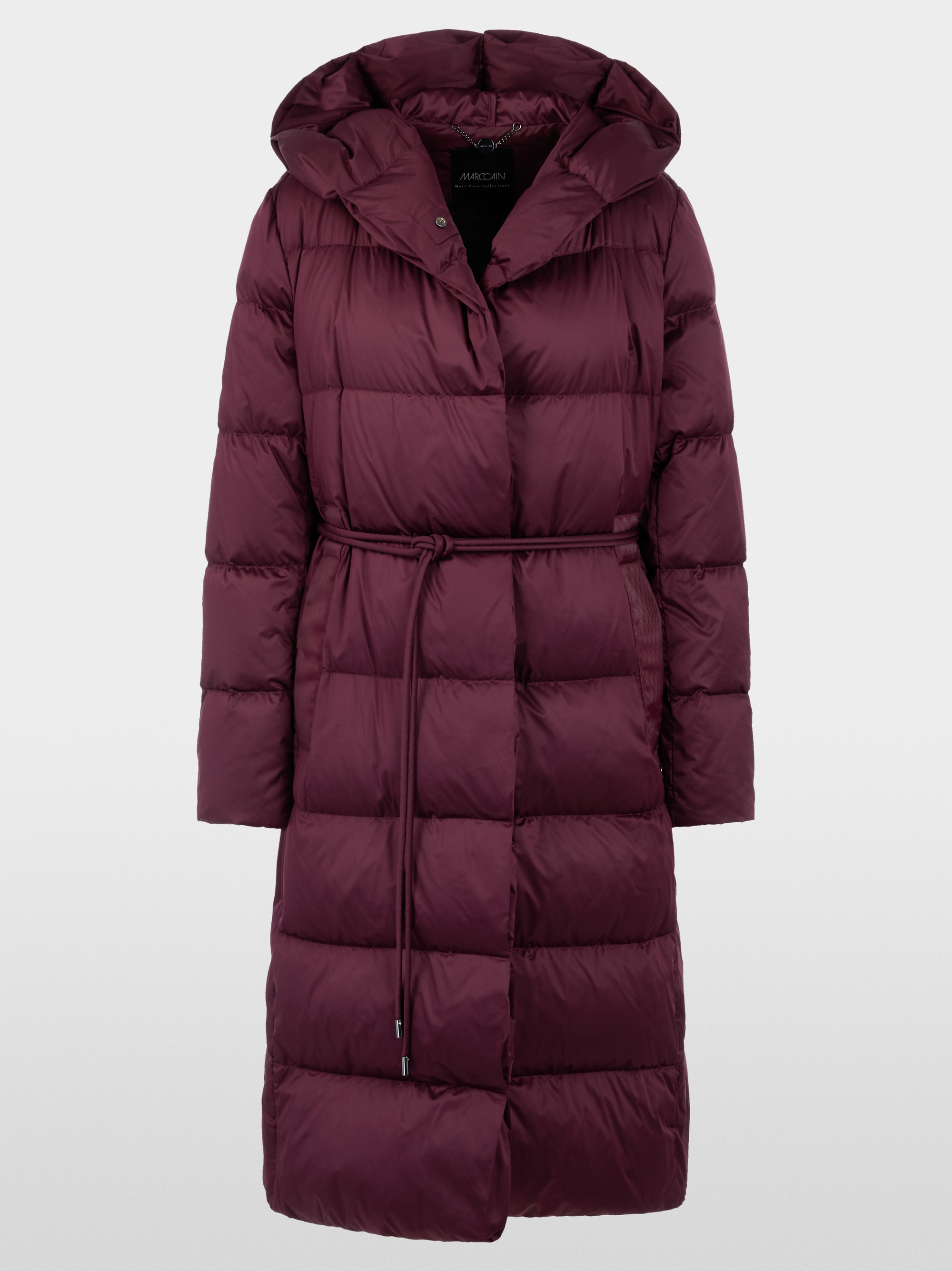 Manteau long en duvet à capuche