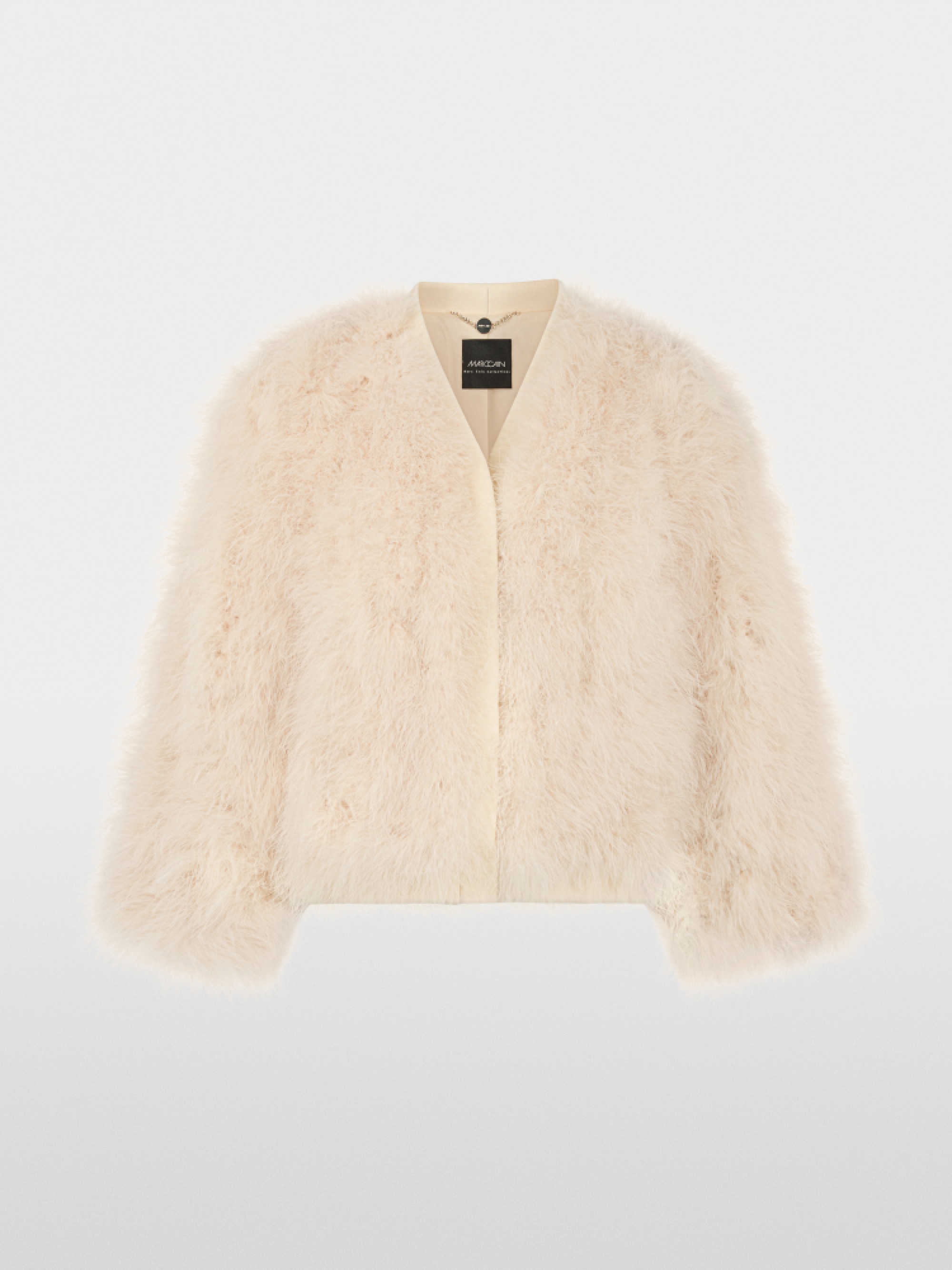 Short jacket with feathers