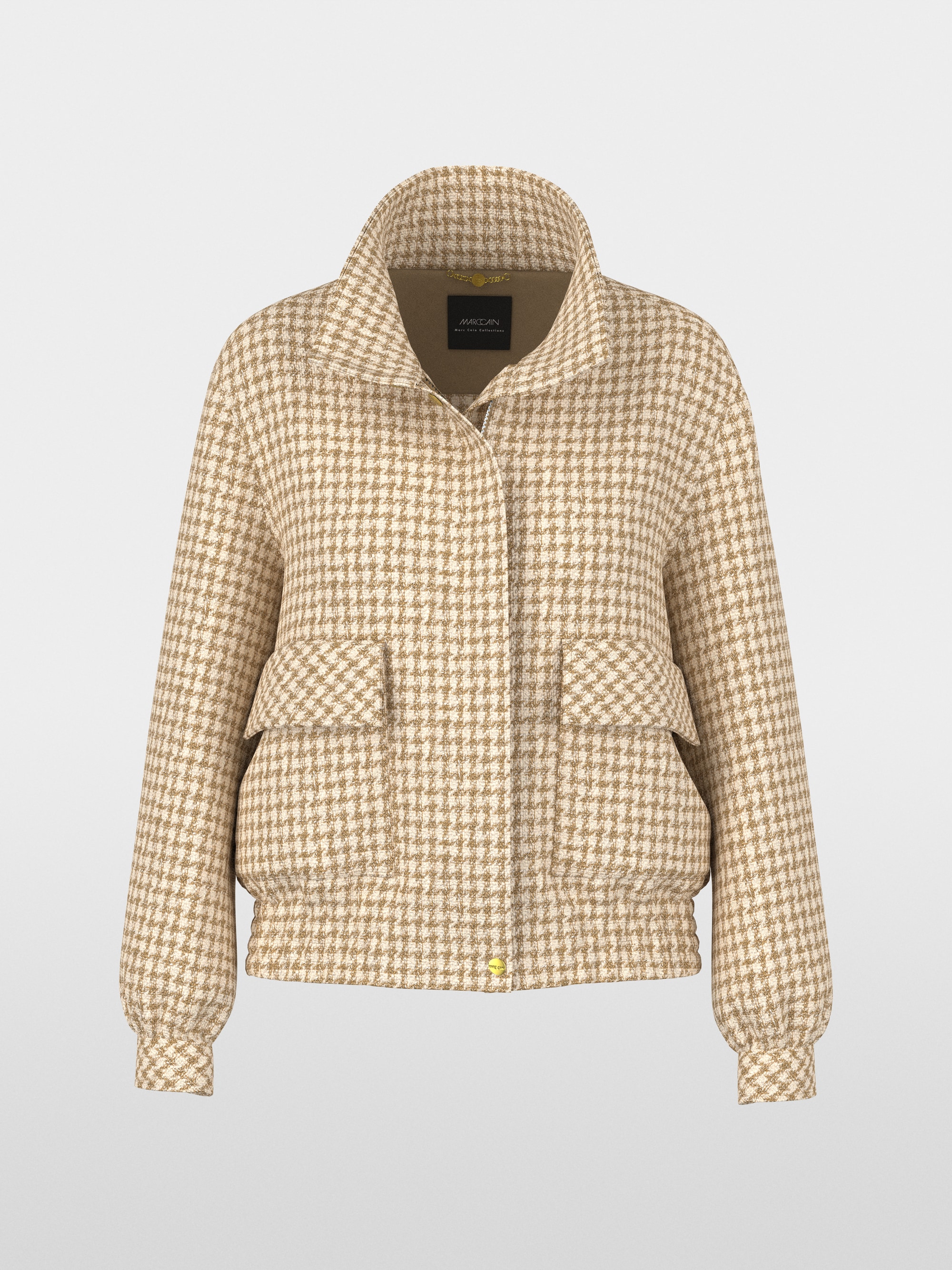 Blouson jacket with houndstooth