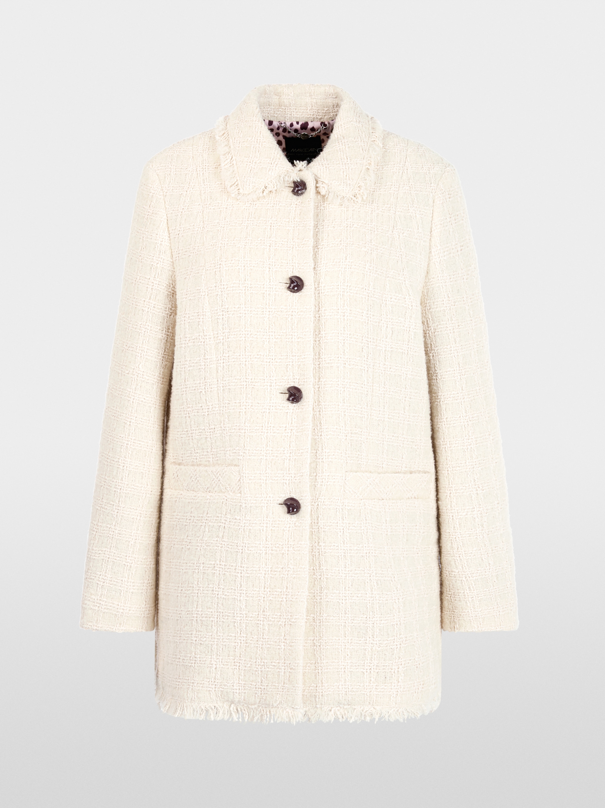 Bouclé jacket with fringing