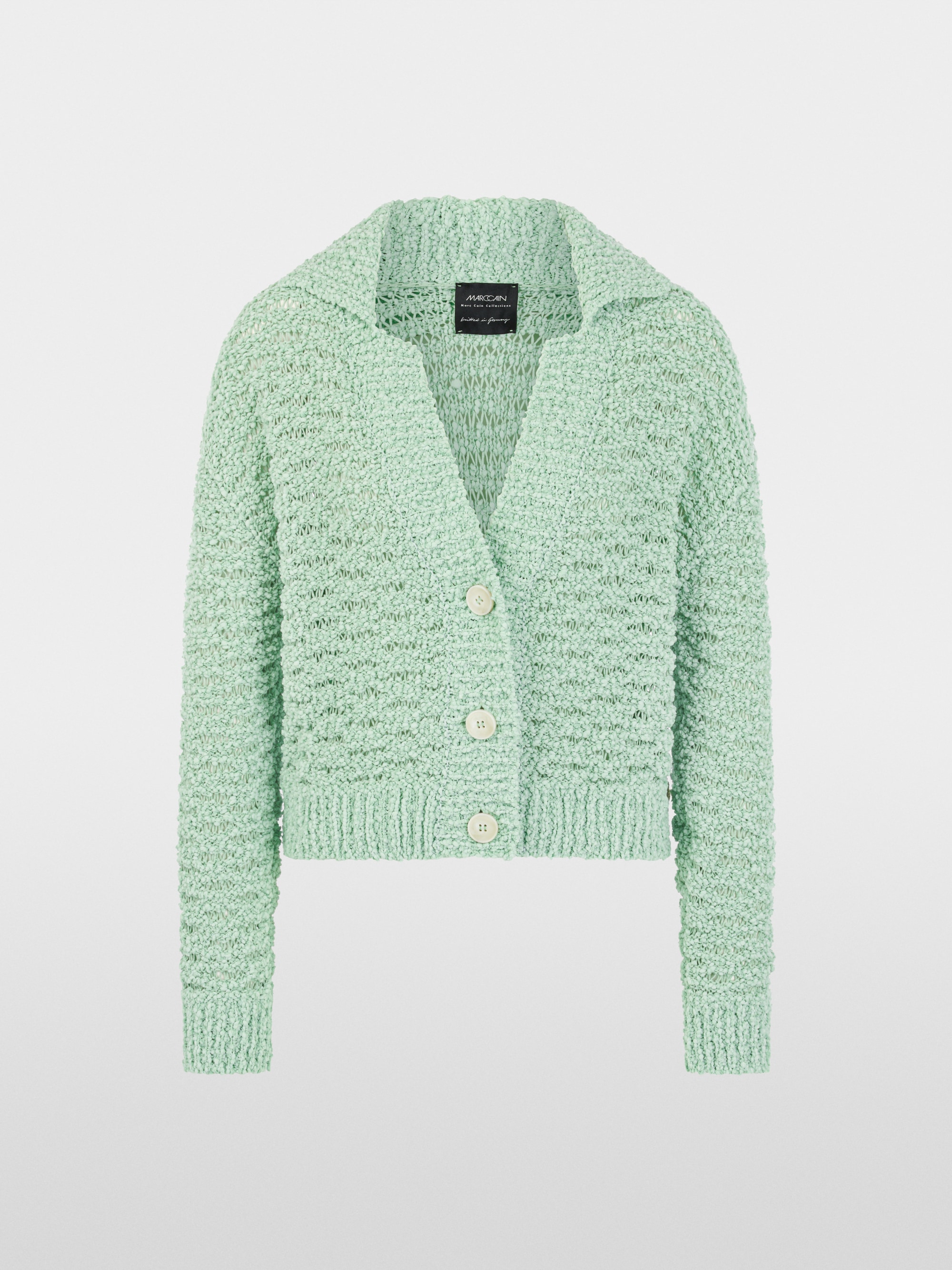 “Knitted in Germany” openwork cardigan