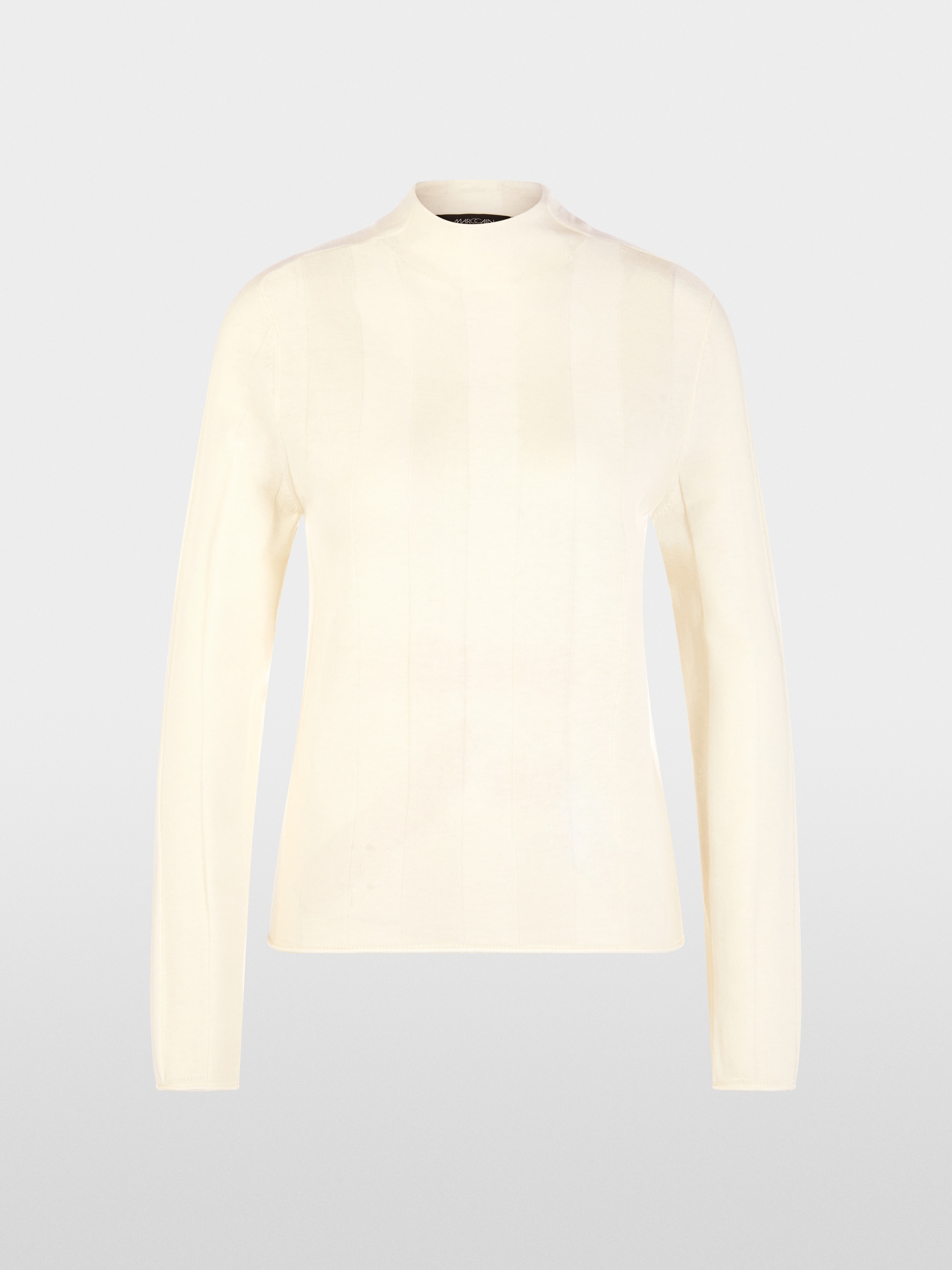 Slim-fit jumper with stand-up collar
