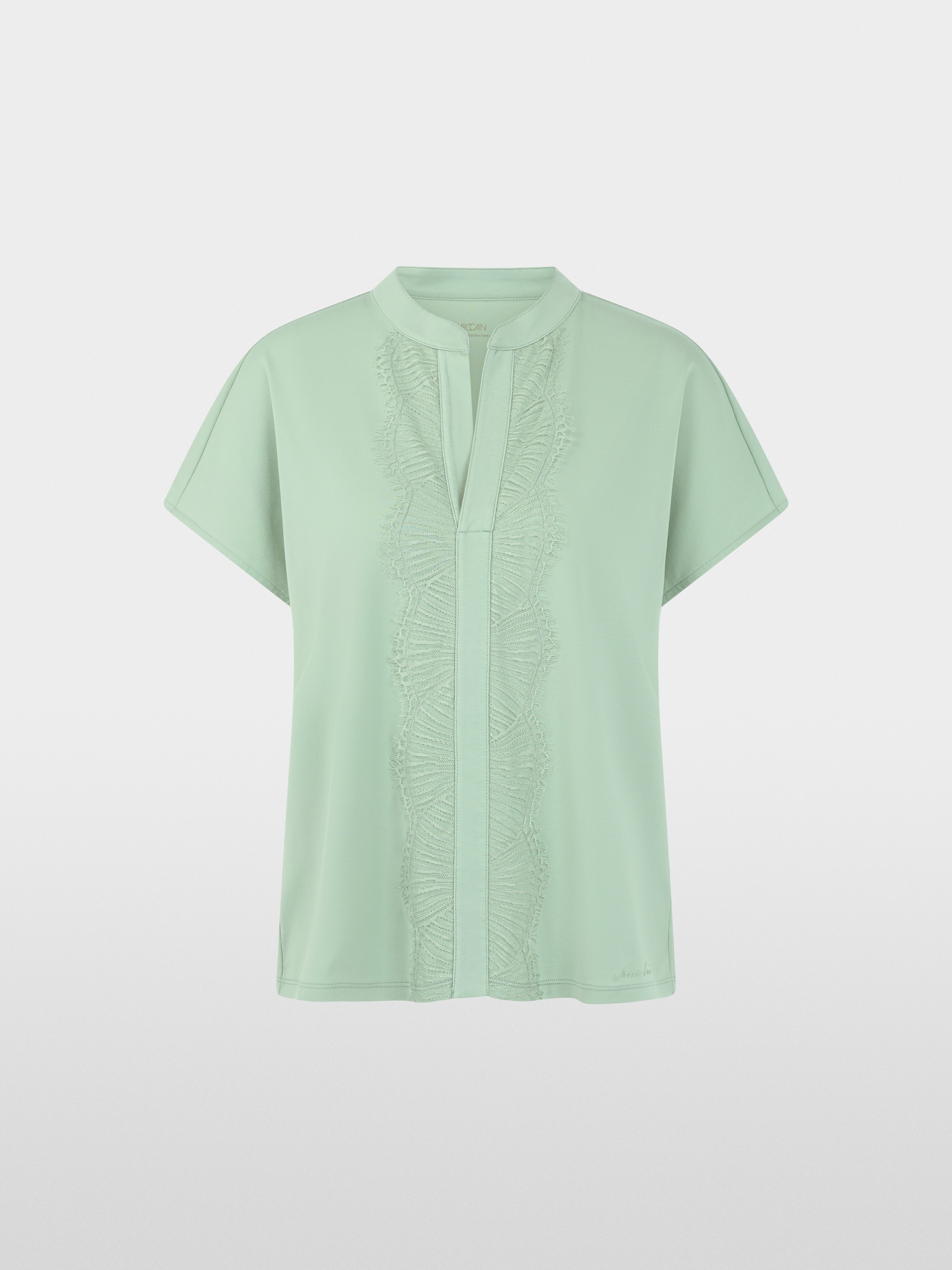 Shirt with lace trim