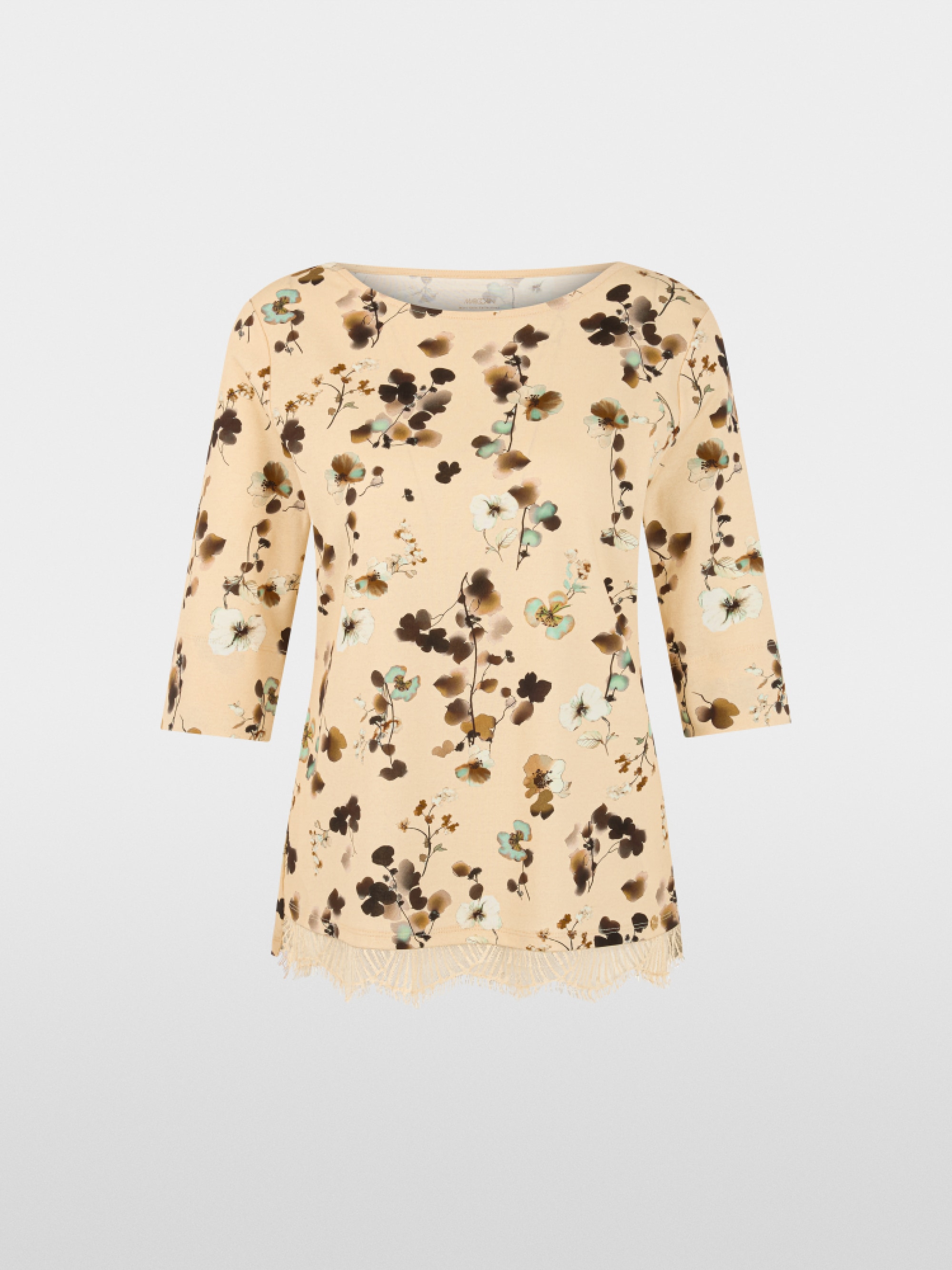 Floral shirt with lace trim