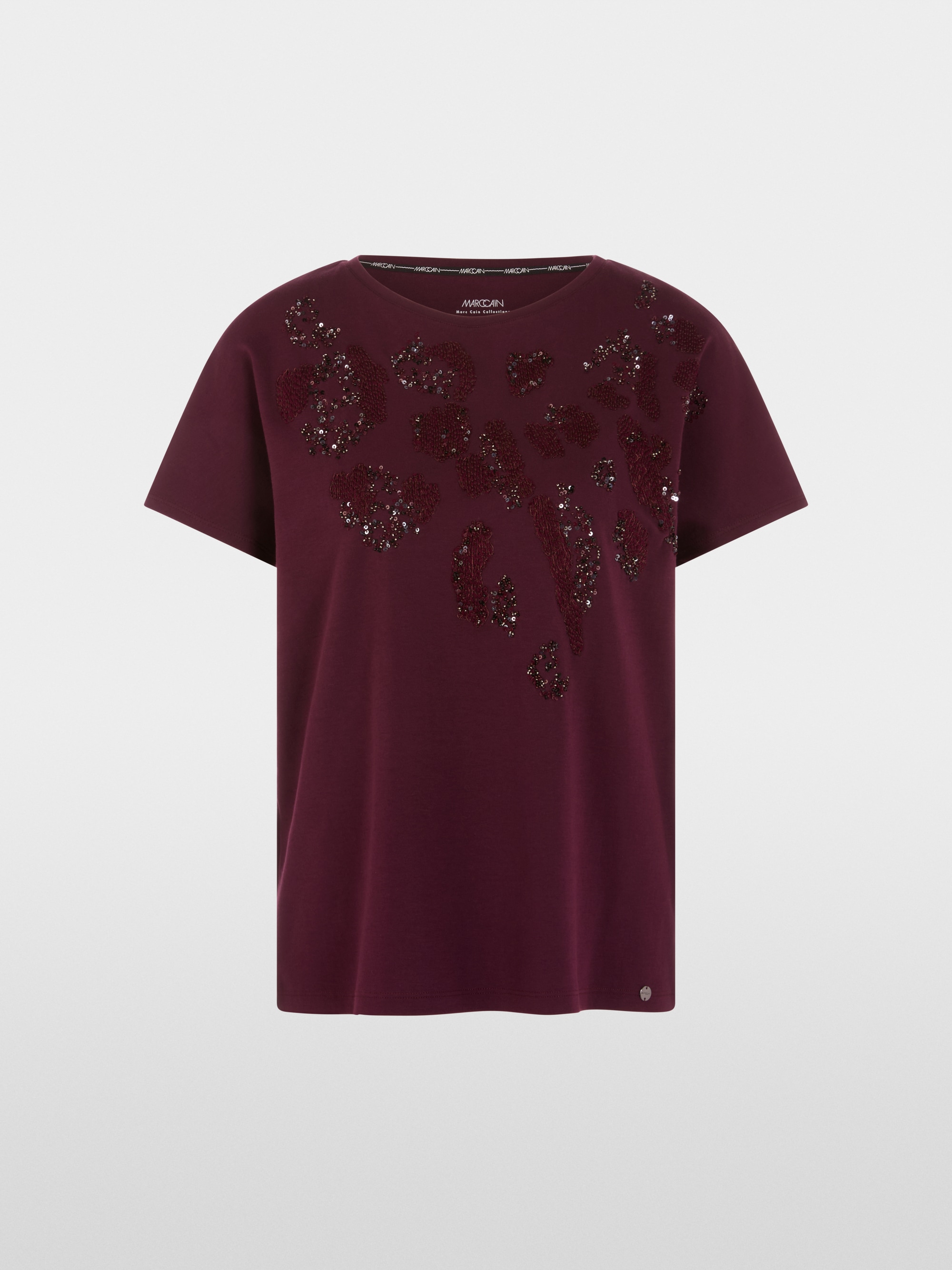 T-shirt with sequinned embroidery