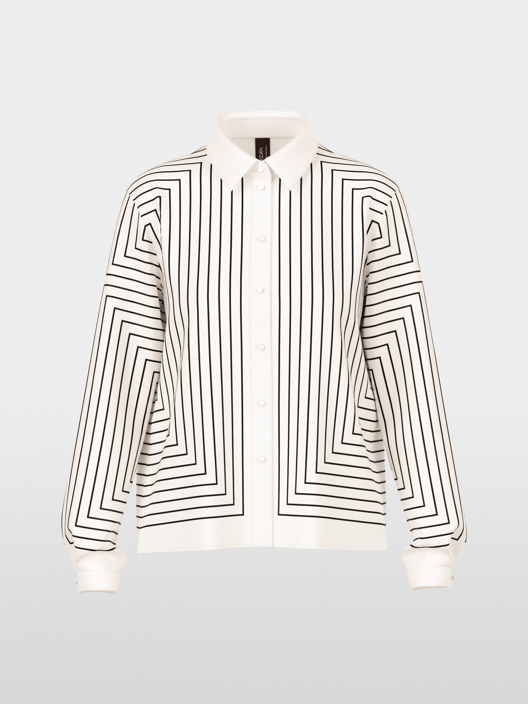 Geometric blouse in a silk blend
