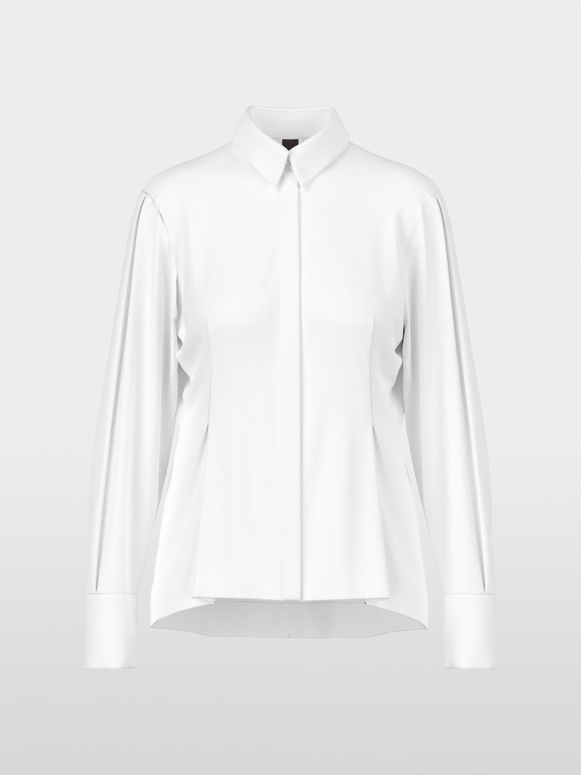 Stretch cotton blouse with seam details