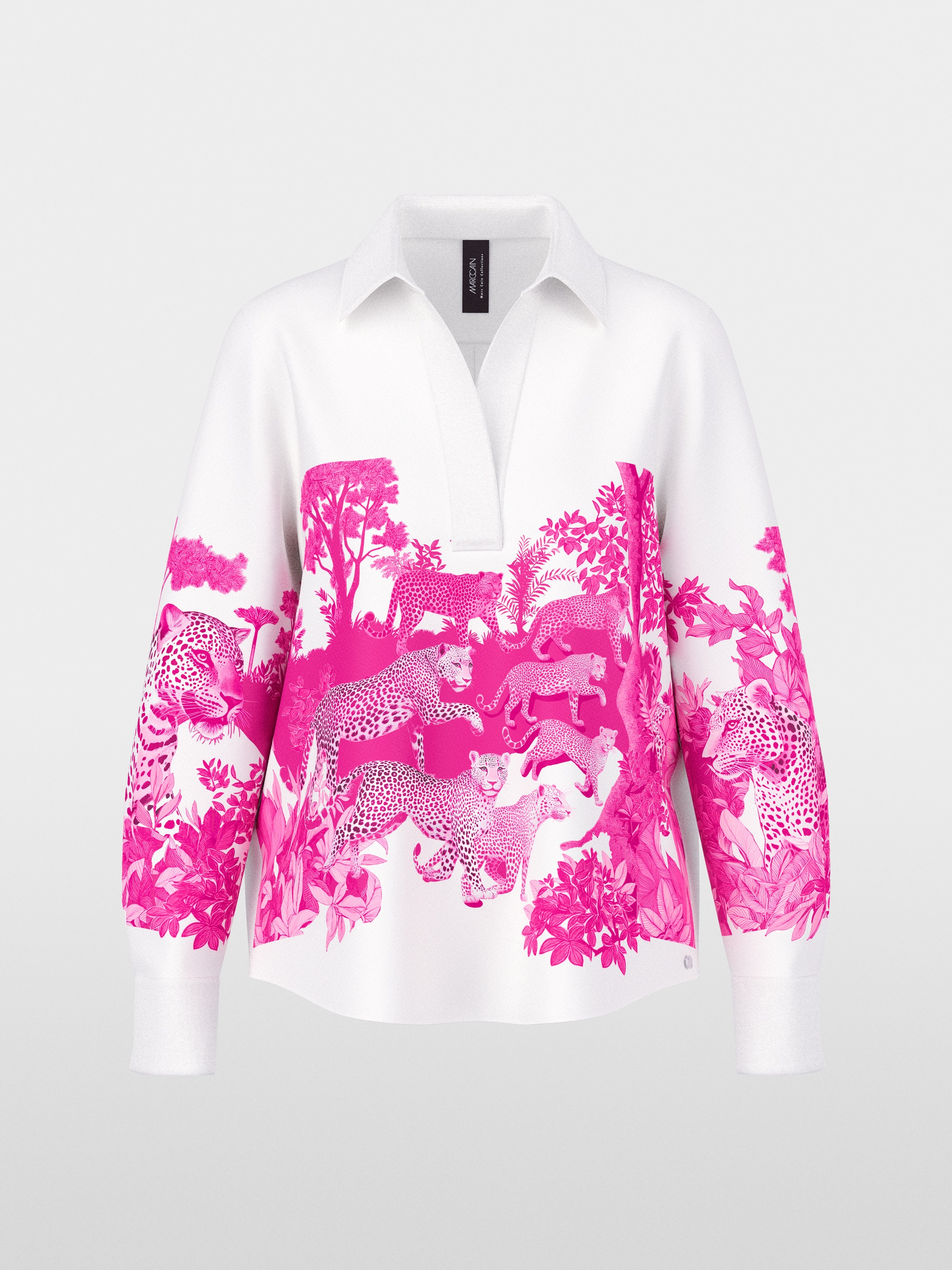 Blouse with graphic leopard print