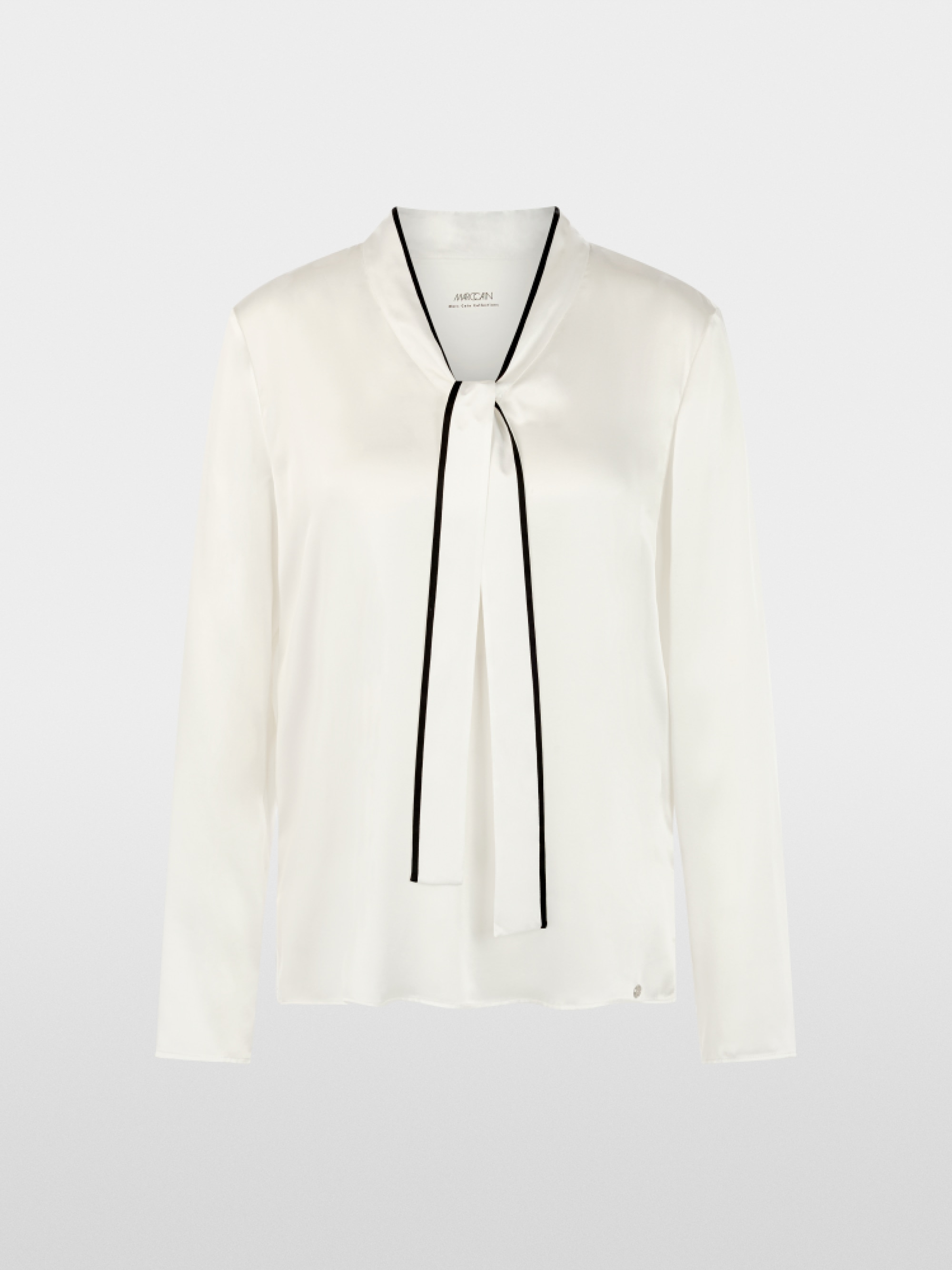 Silk-blend bow blouse