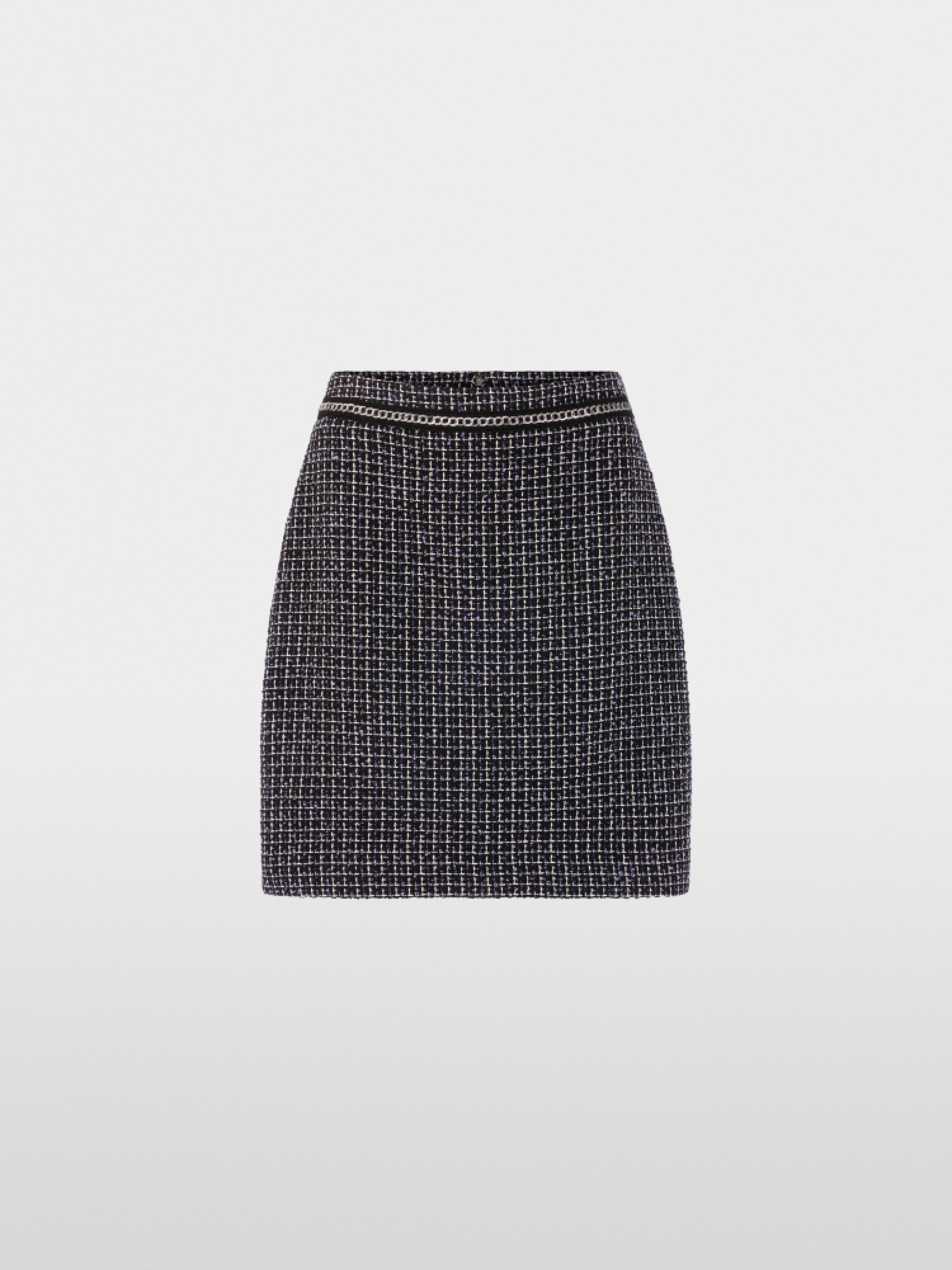 Tweed skirt with chain detail