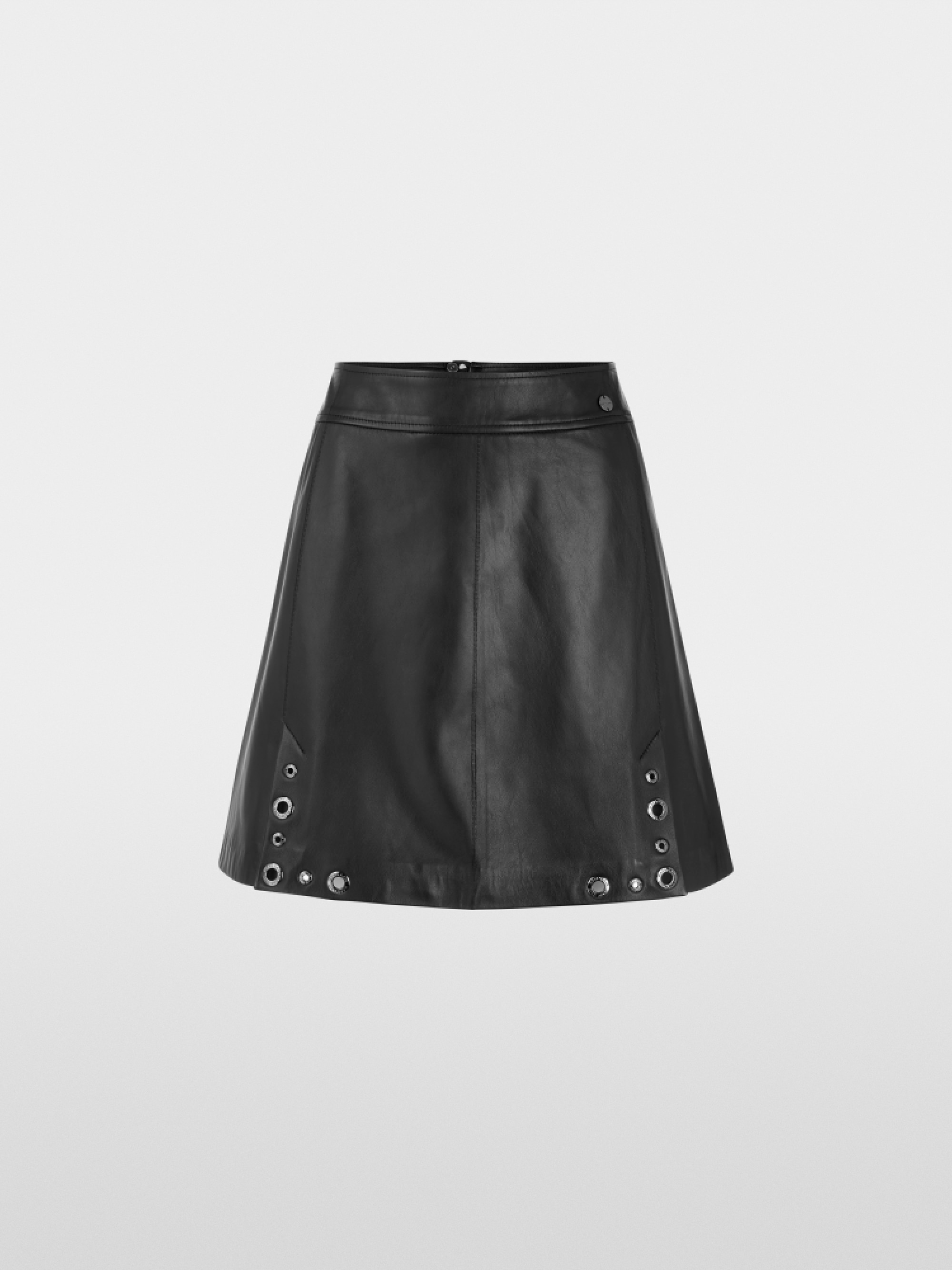 Mini leather skirt with stud details