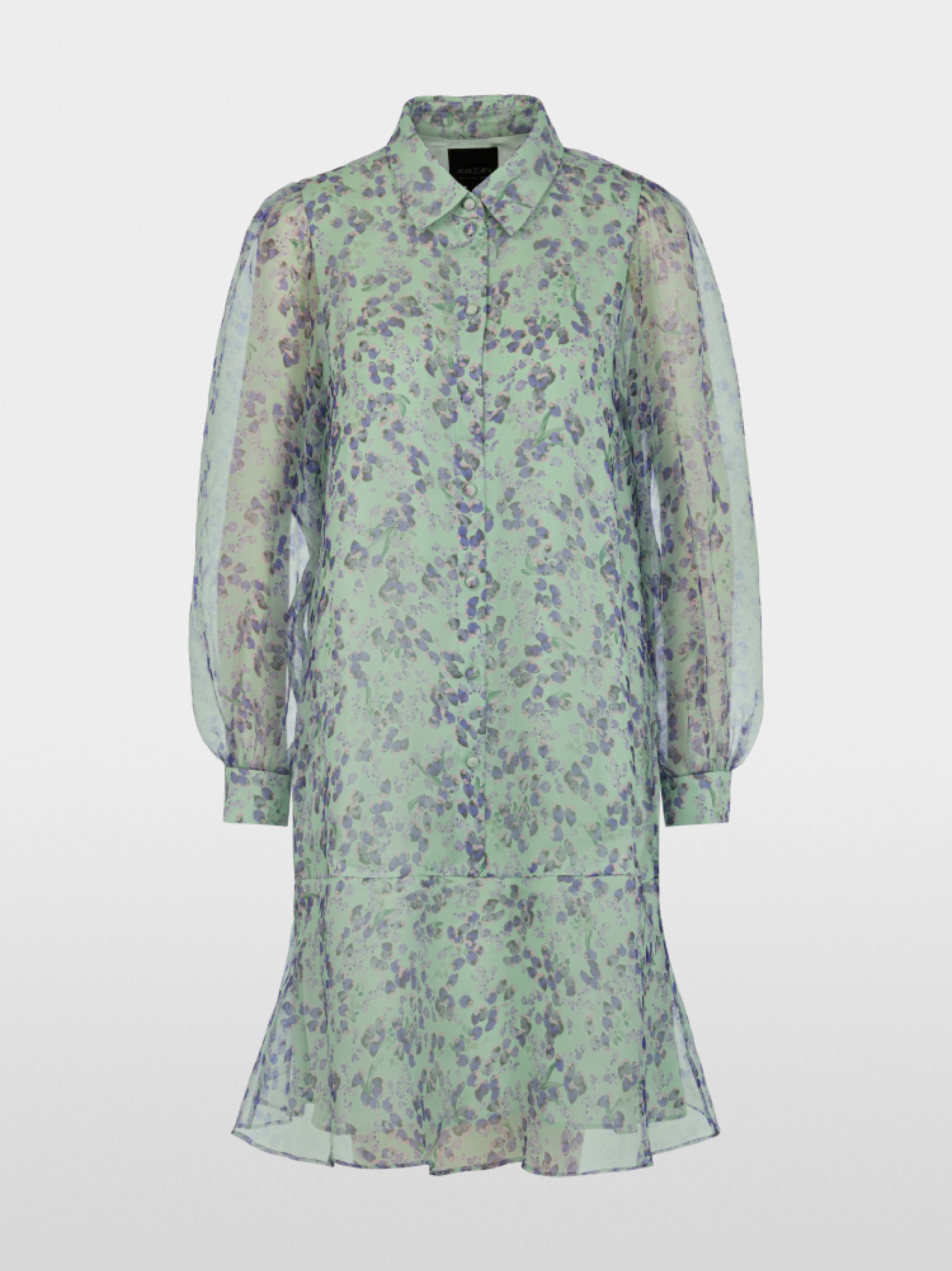 Airy silk dress with flounce